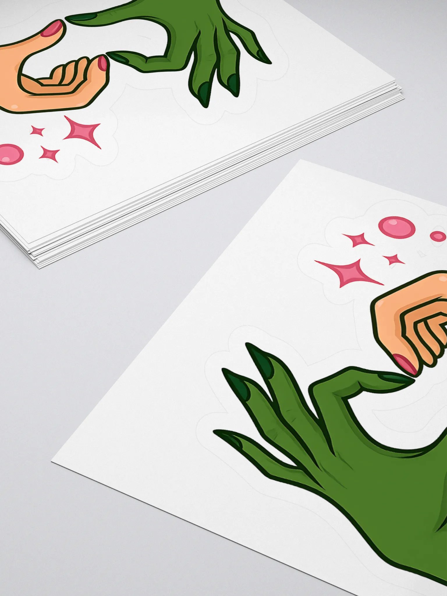 Wicked Musical Sticker – Elphaba & Glinda Heart Hands – Cute Broadway Laptop Decal product image (4)