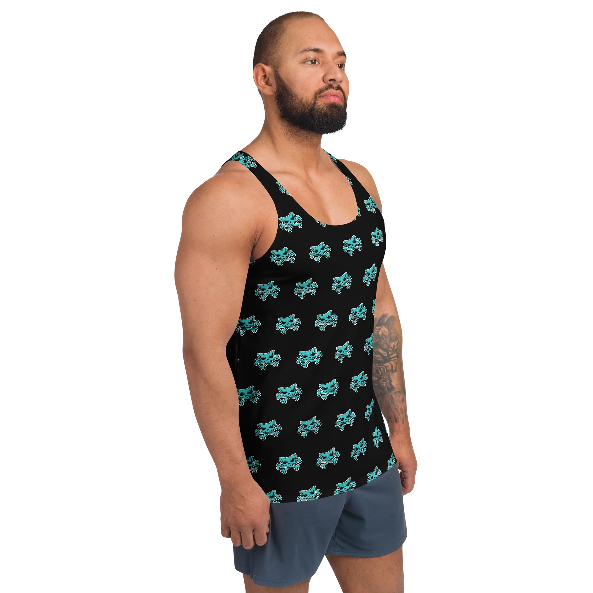 Turquoise Skull Designer Tank Top product image (3)
