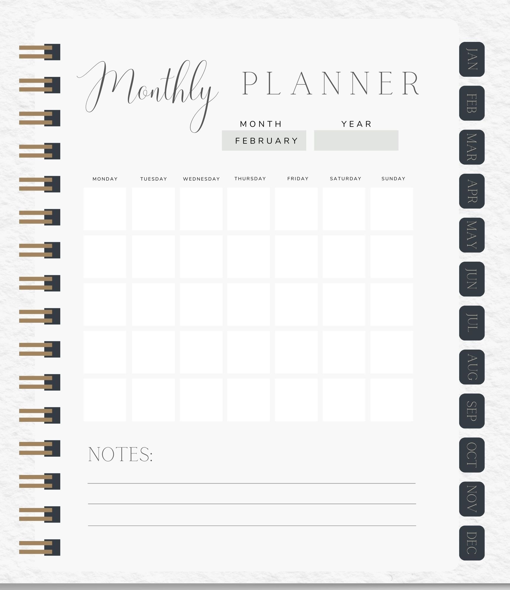 Undated Reusable Digital Monthly Planner product image (4)