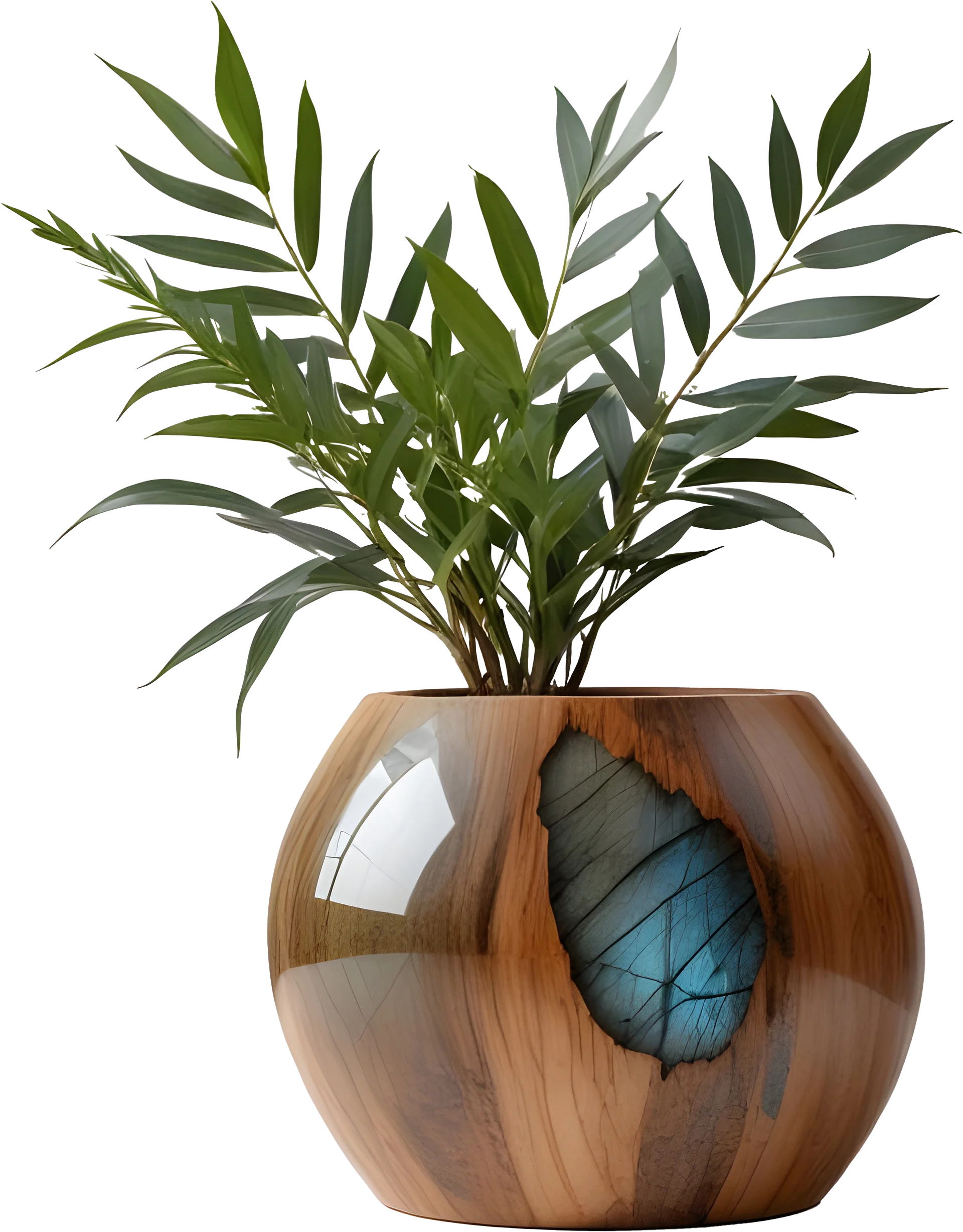 Celestial Grace – Wood Boho Chic Vase PNG product image (1)