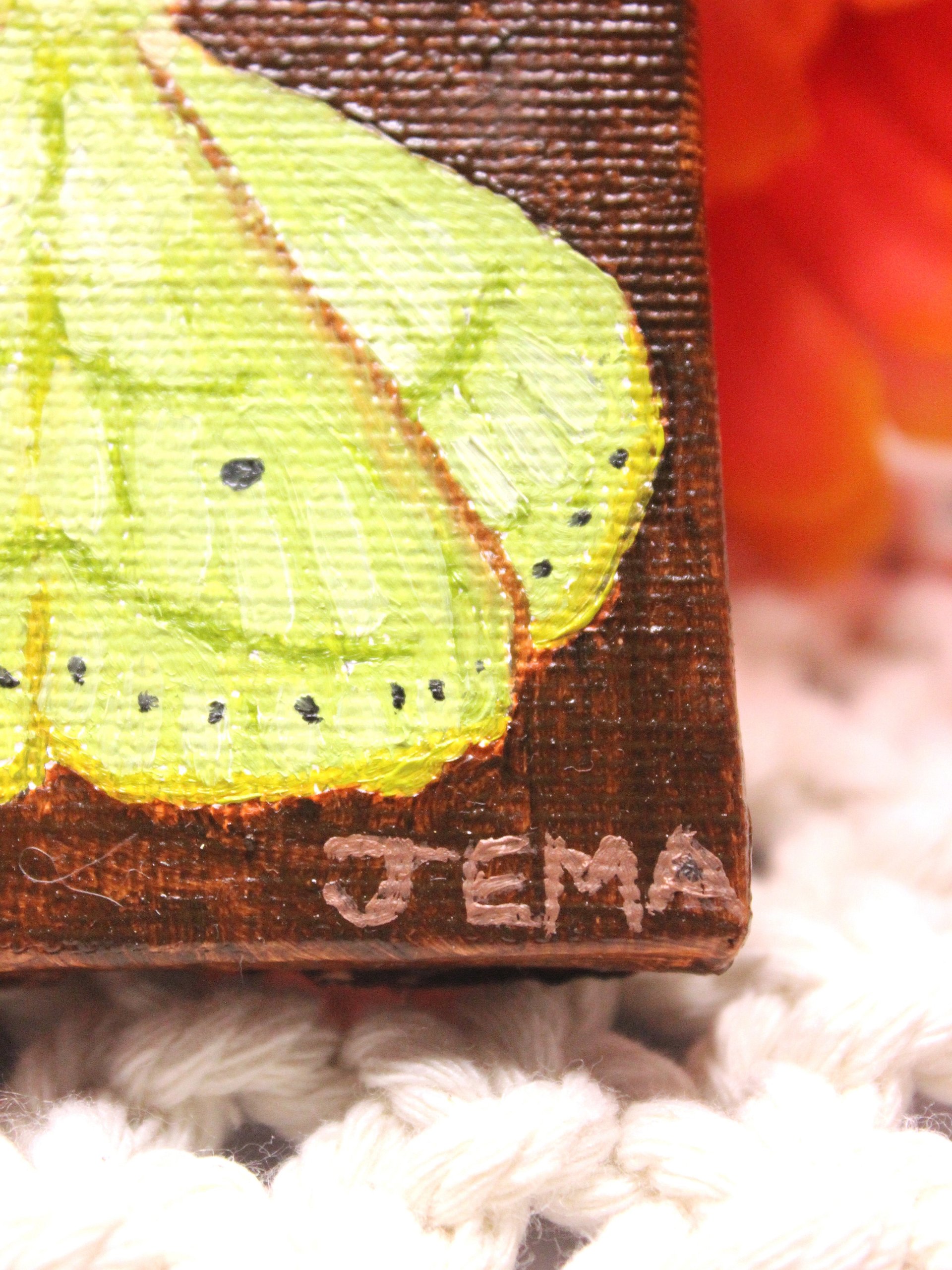 Trabala Garuda Moth Mini Oil Painting product image (2)