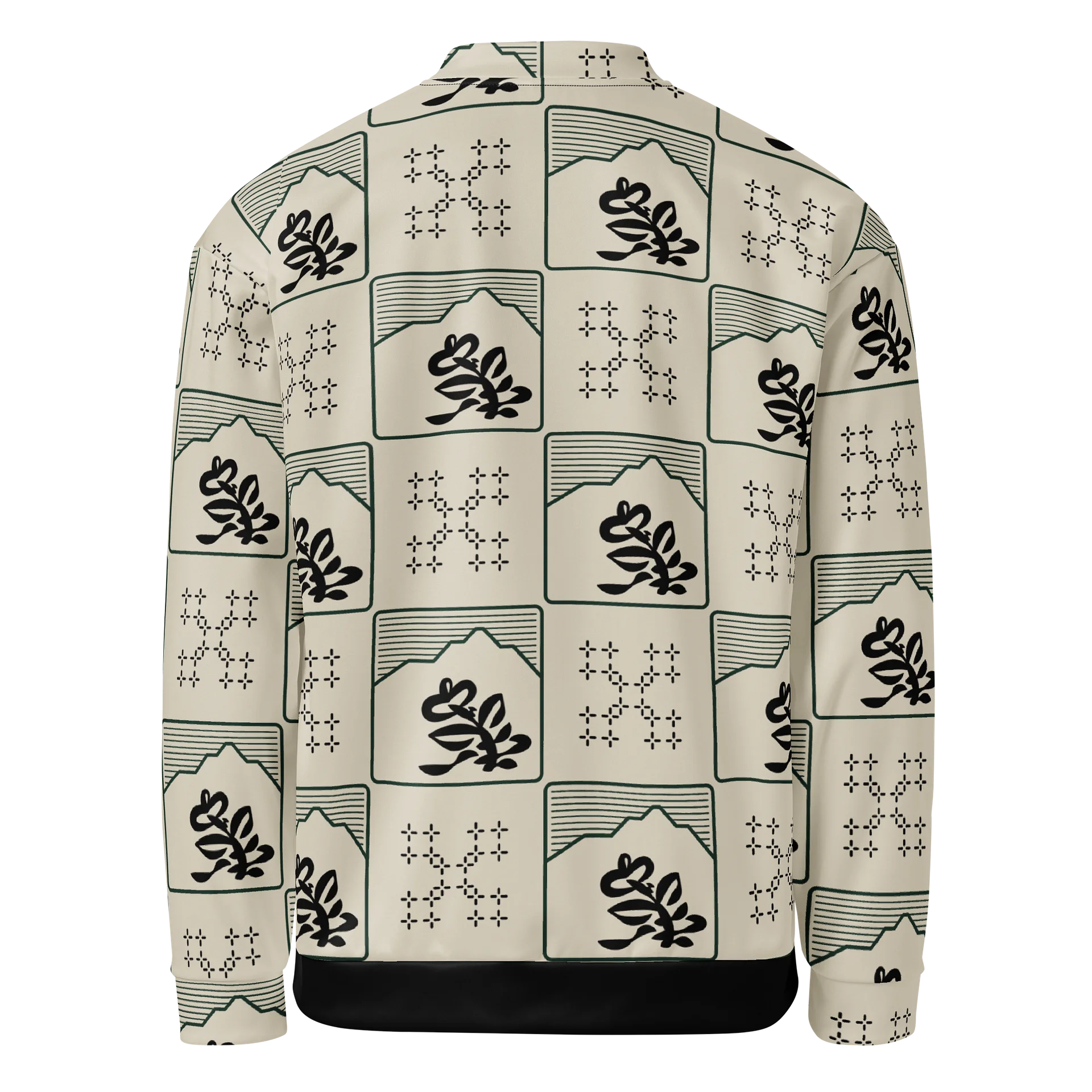 Beige Mosaic All-Over Print Bomber Jacket product image (2)