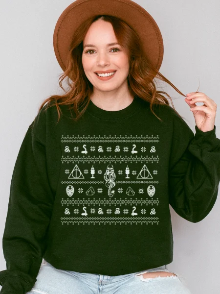 Dark Magical Arts Ugly Christmas Sweater Cozy Minimalist Sweatshirt product image (8)