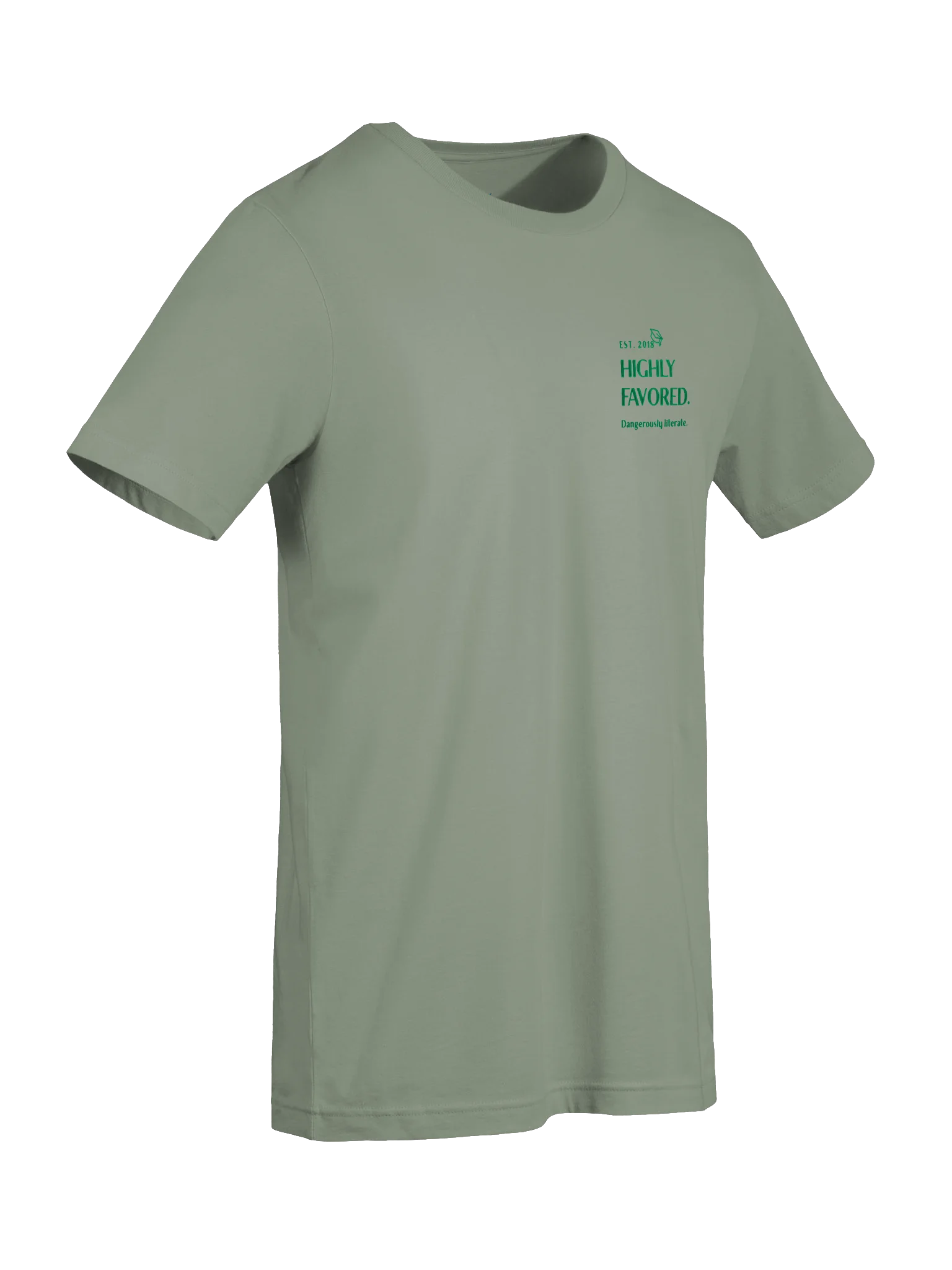 Highly Favored. Dangerously literate. Green tee. product image (7)