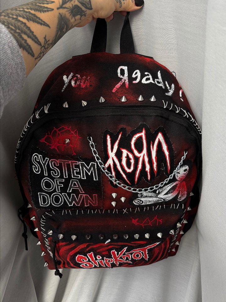 Custom Hand-Painted "Nu-Metal" Tribute Backpack – Made to Order product image (2)
