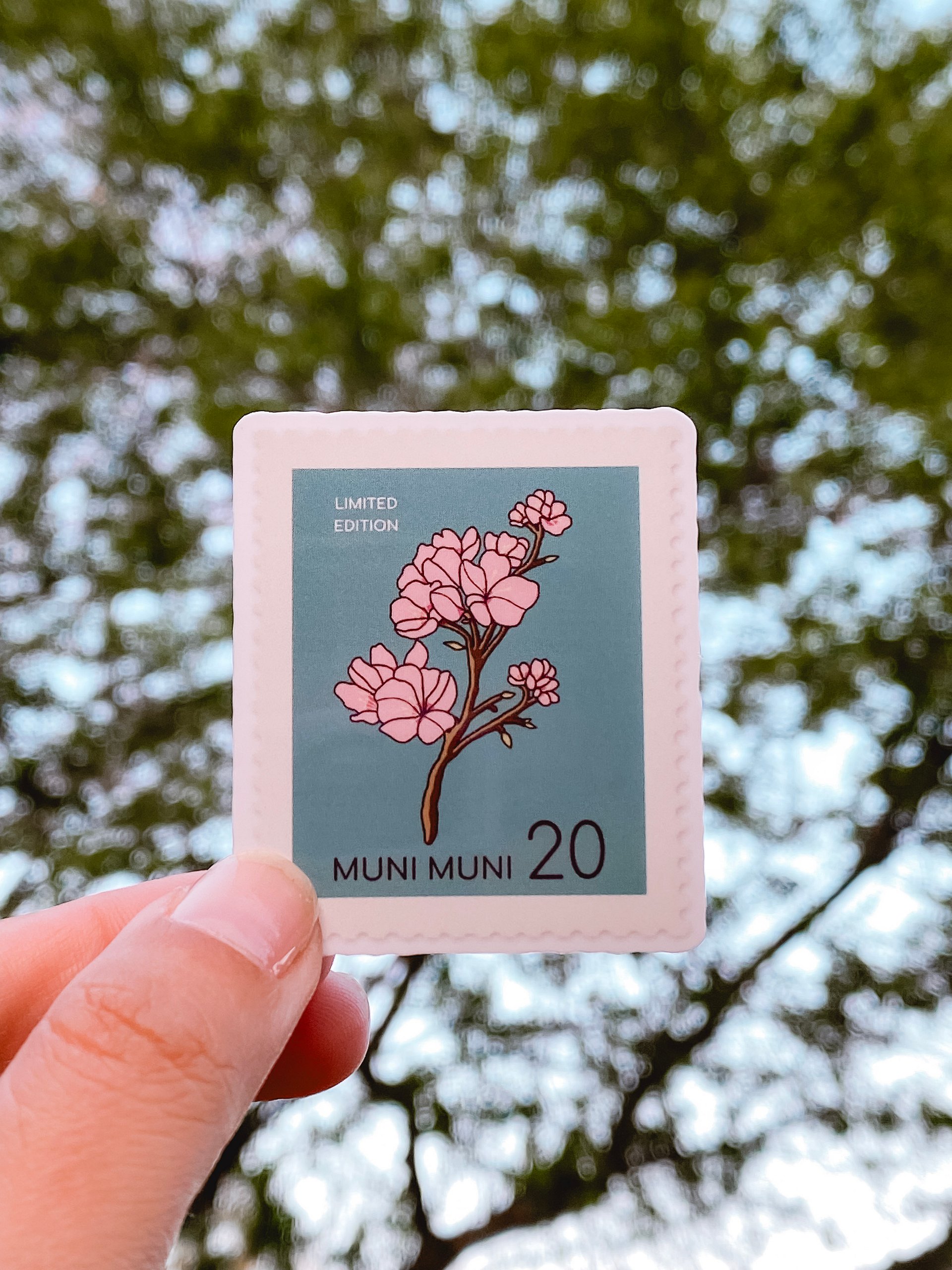 Cherry Blossom Stamp Sticker product image (1)
