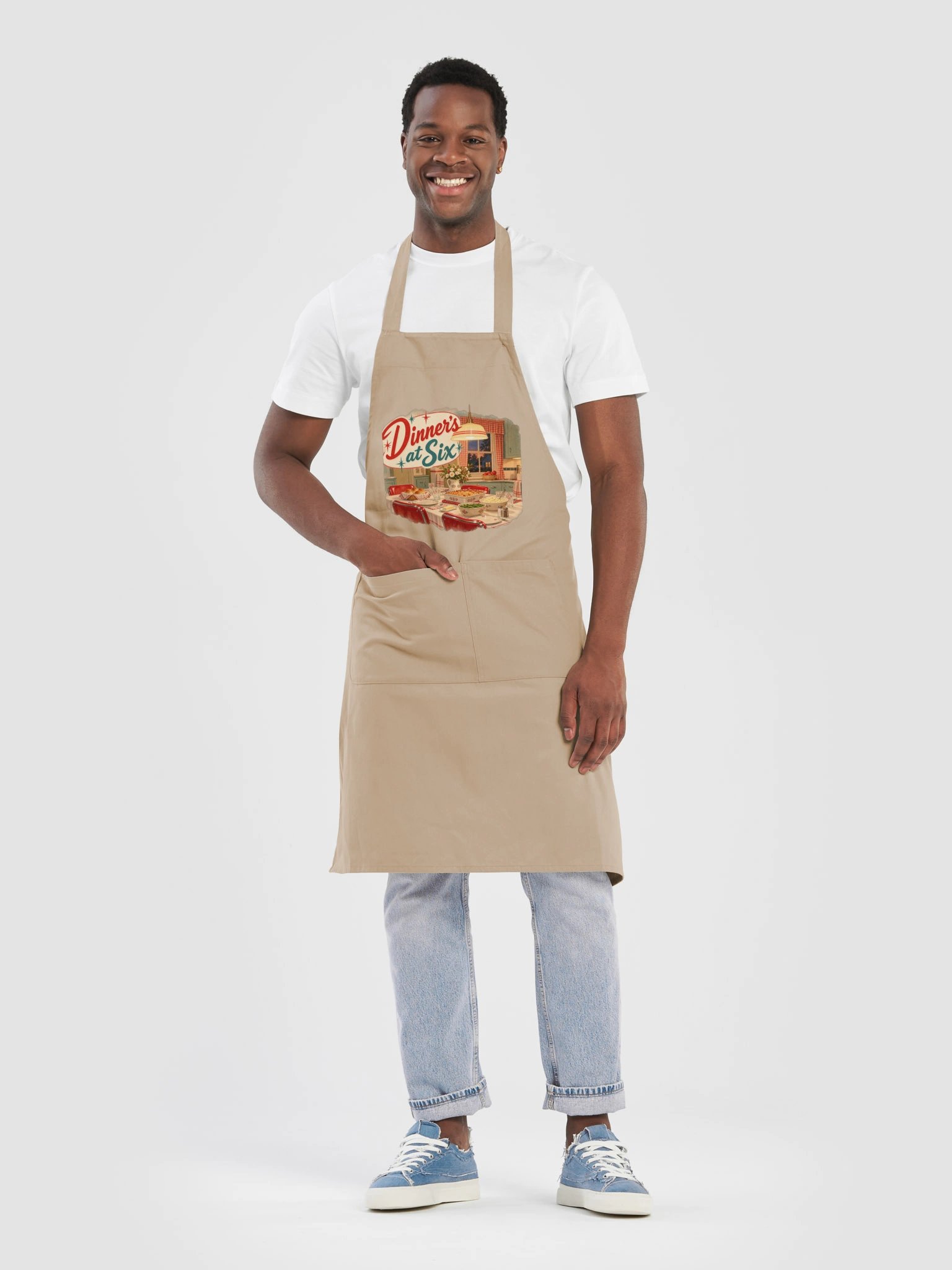 Dinner's at Six — Vintage Kitchen Apron product image (1)