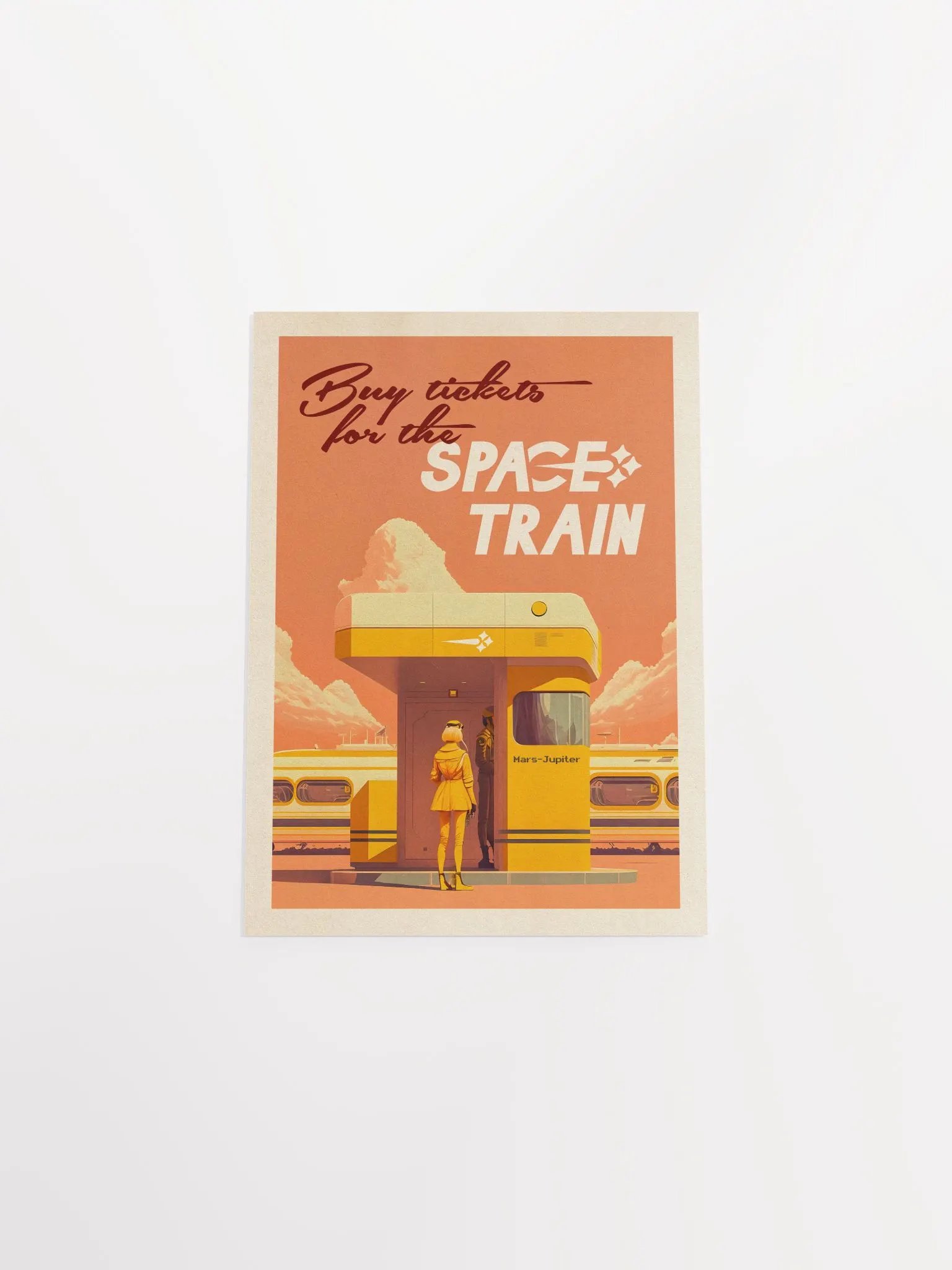 Buy ticket for the Space Train — Vintage space poster, retro space art, propaganda poster, retrofuturism art, retro sci-fi print product image (7)