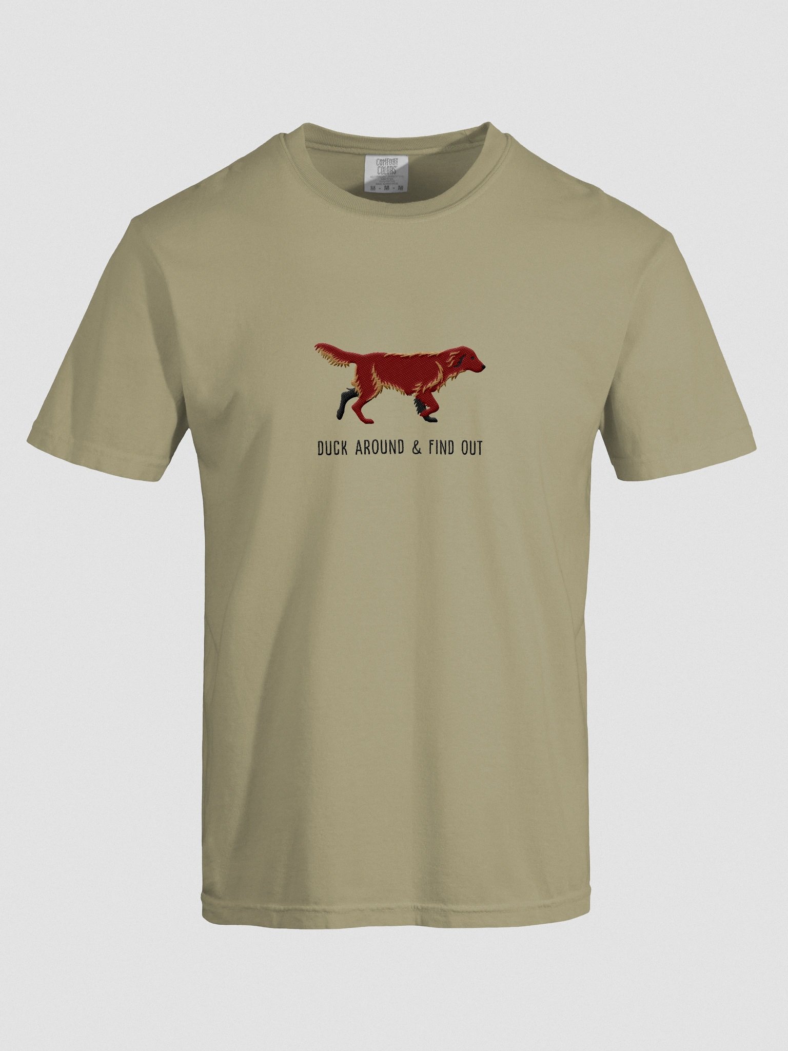 Duck Around and Find Out T-Shirt(Embroidered) of a Flat-Coated Retriever(Chocolate) product image (10)