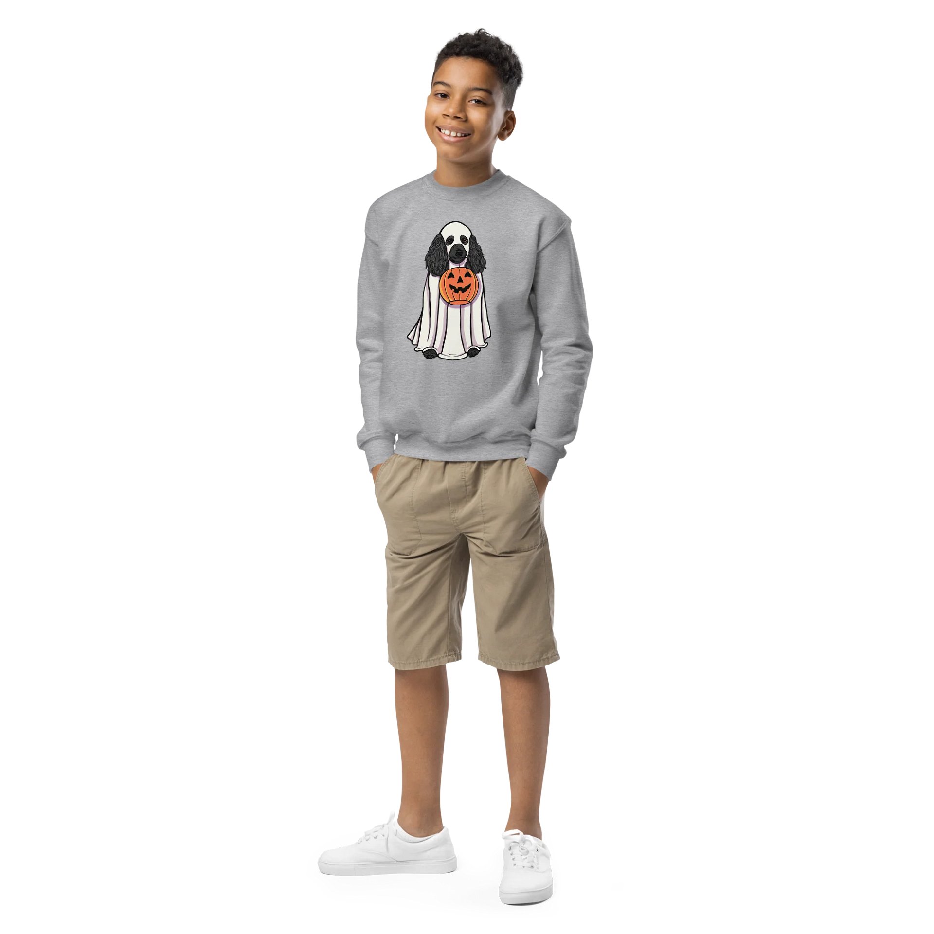 Halloween Standard Poodle(Black) Youth Sweatshirt product image (2)
