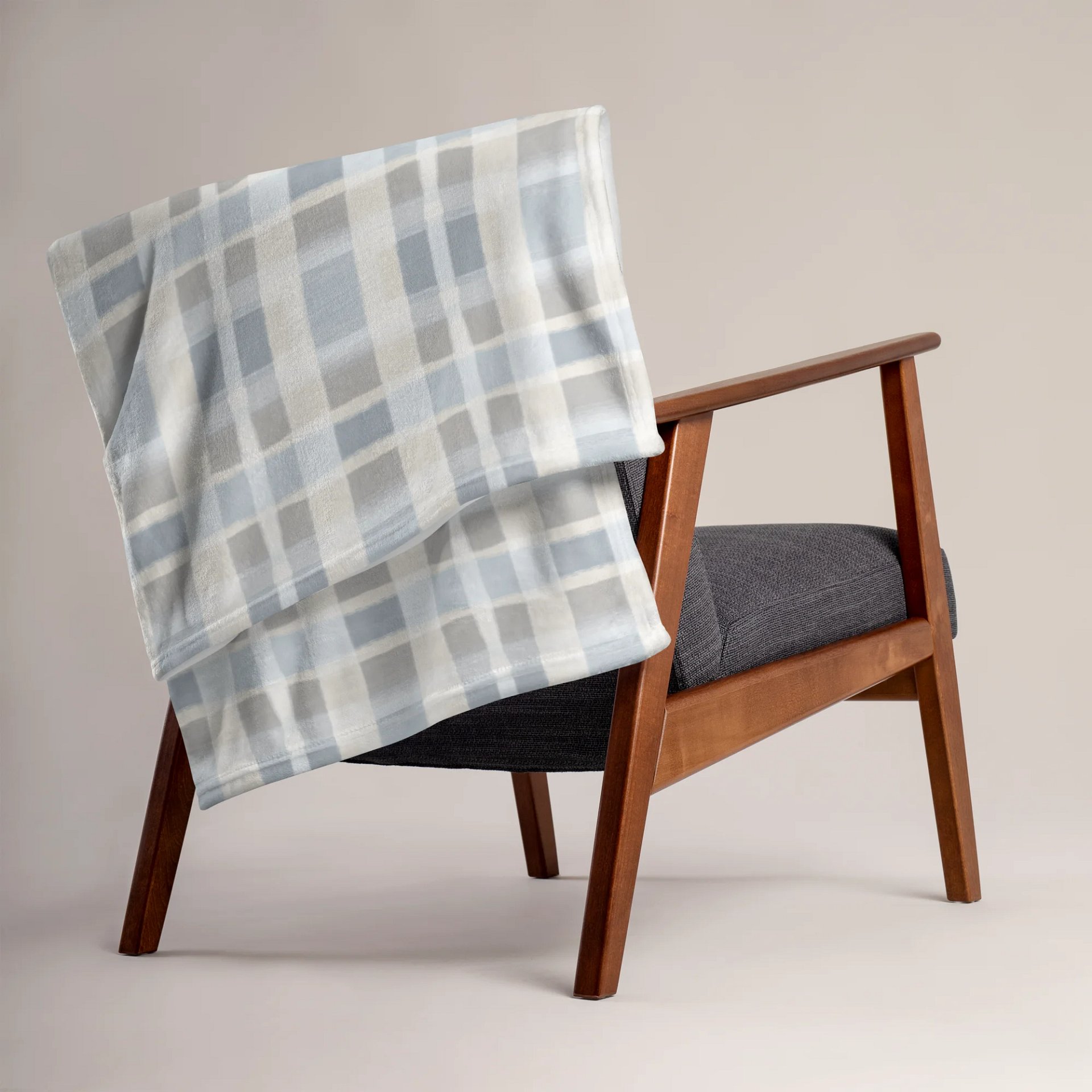 Slate Blue Winter Plaid Throw Blanket product image (1)