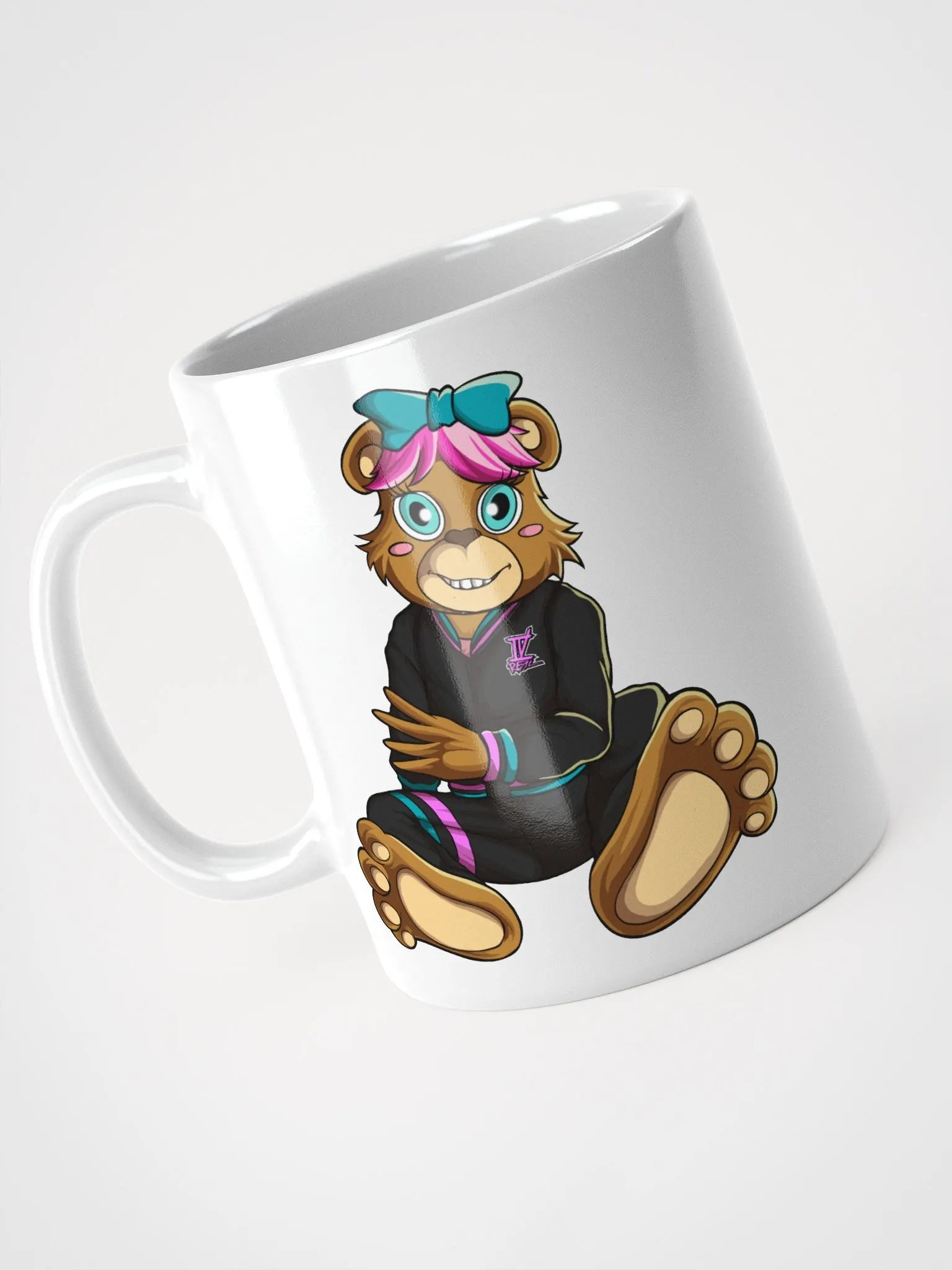 Sitting Girl Bear White Coffee Cup product image (4)