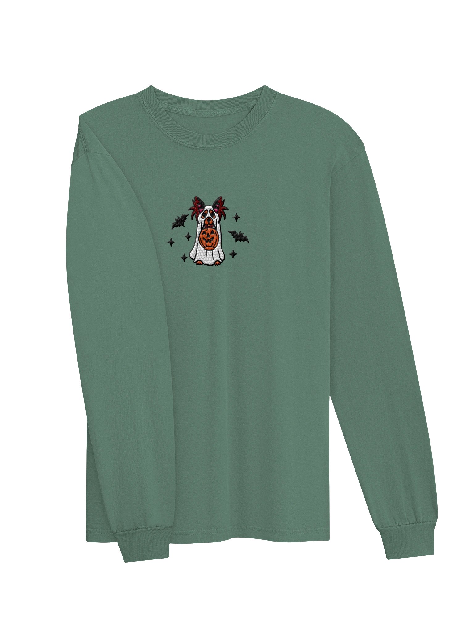 Halloween Longhaired Chihuahua(Chocolate & Tan) Embroidered Long-sleeved T-Shirt product image (6)