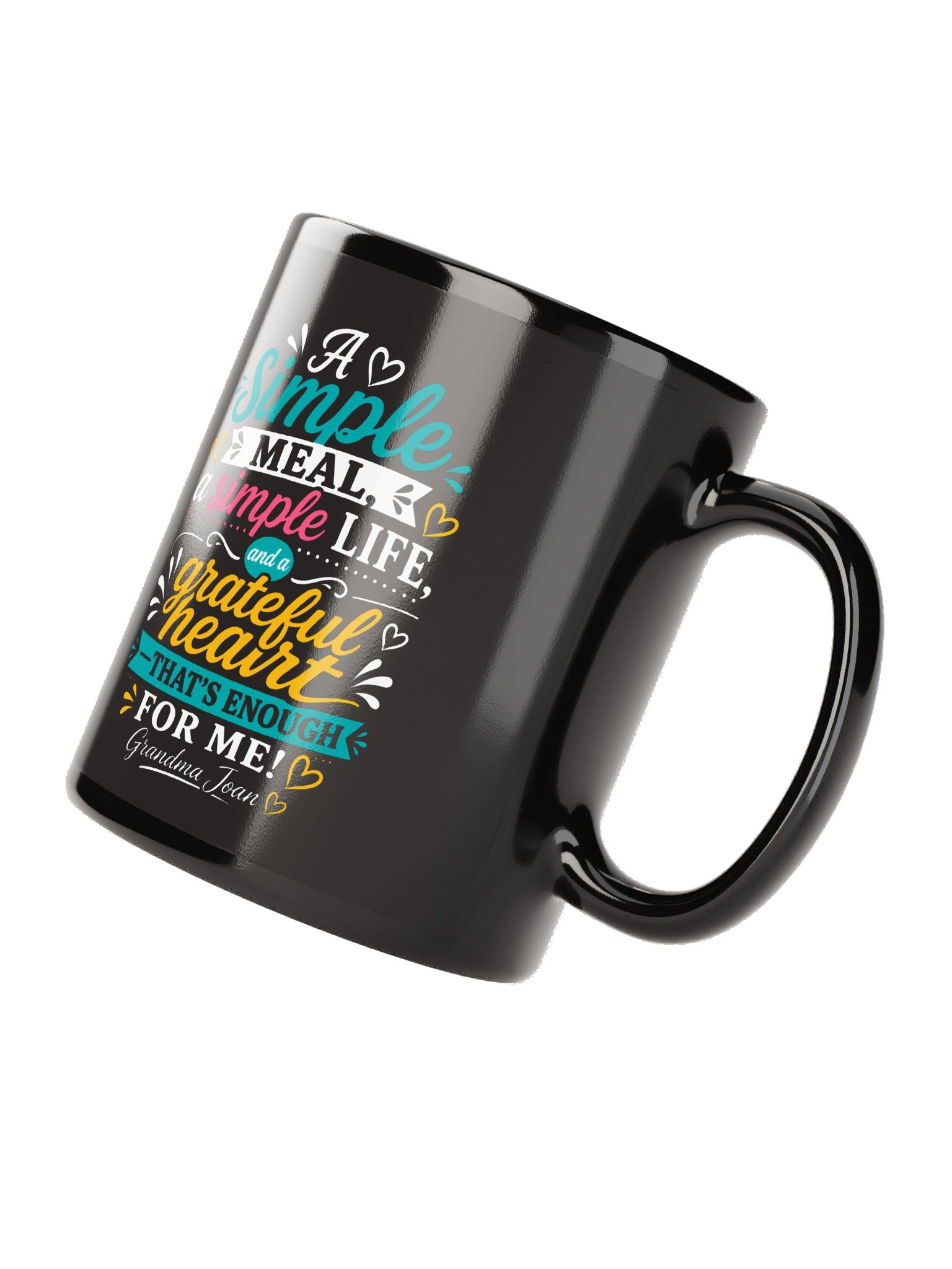 A simple meal a simple life! Black Mug product image (4)