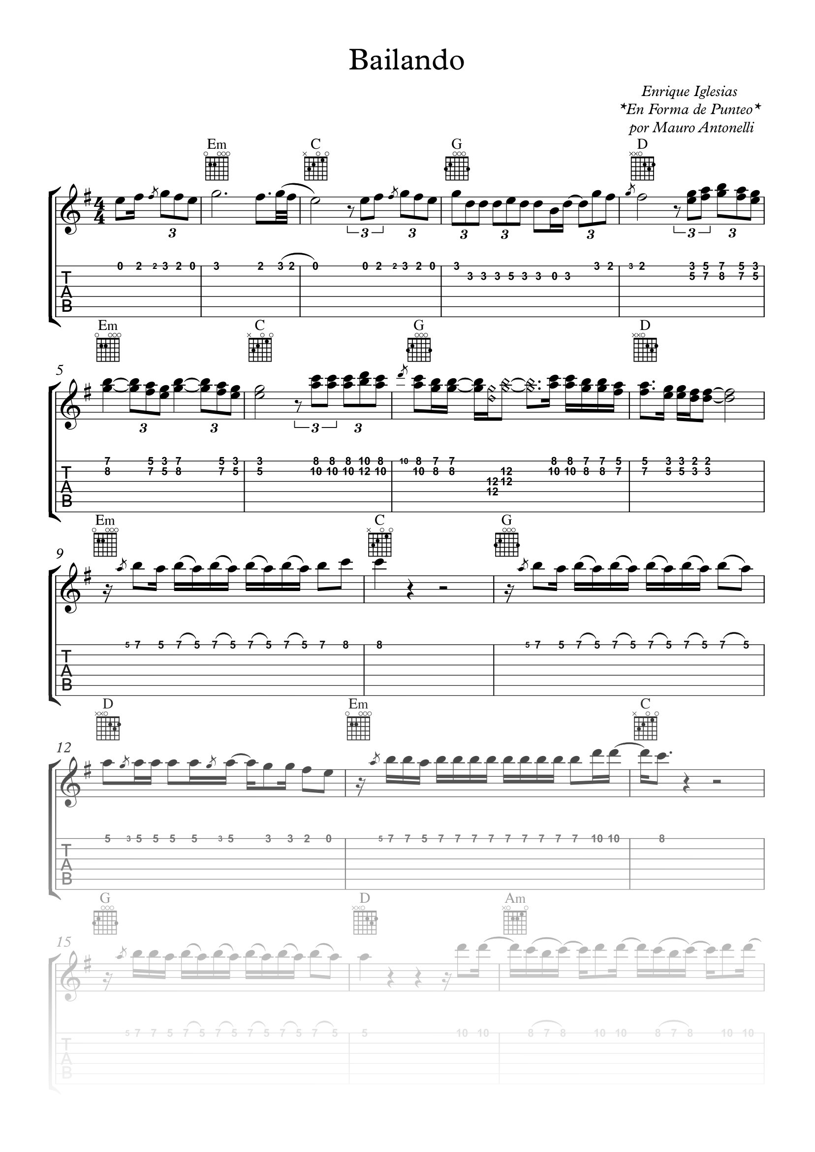 Bailando - Partitura + Tab + Acordes + Pista product image (1)