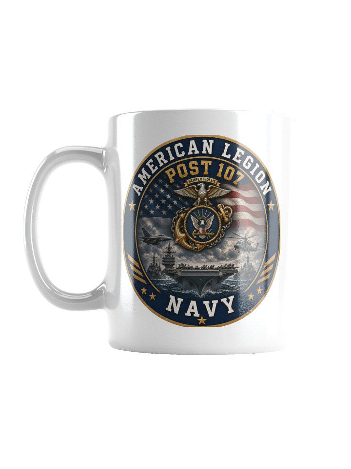 American Legion Post 107 Navy Emblem Mug product image (1)