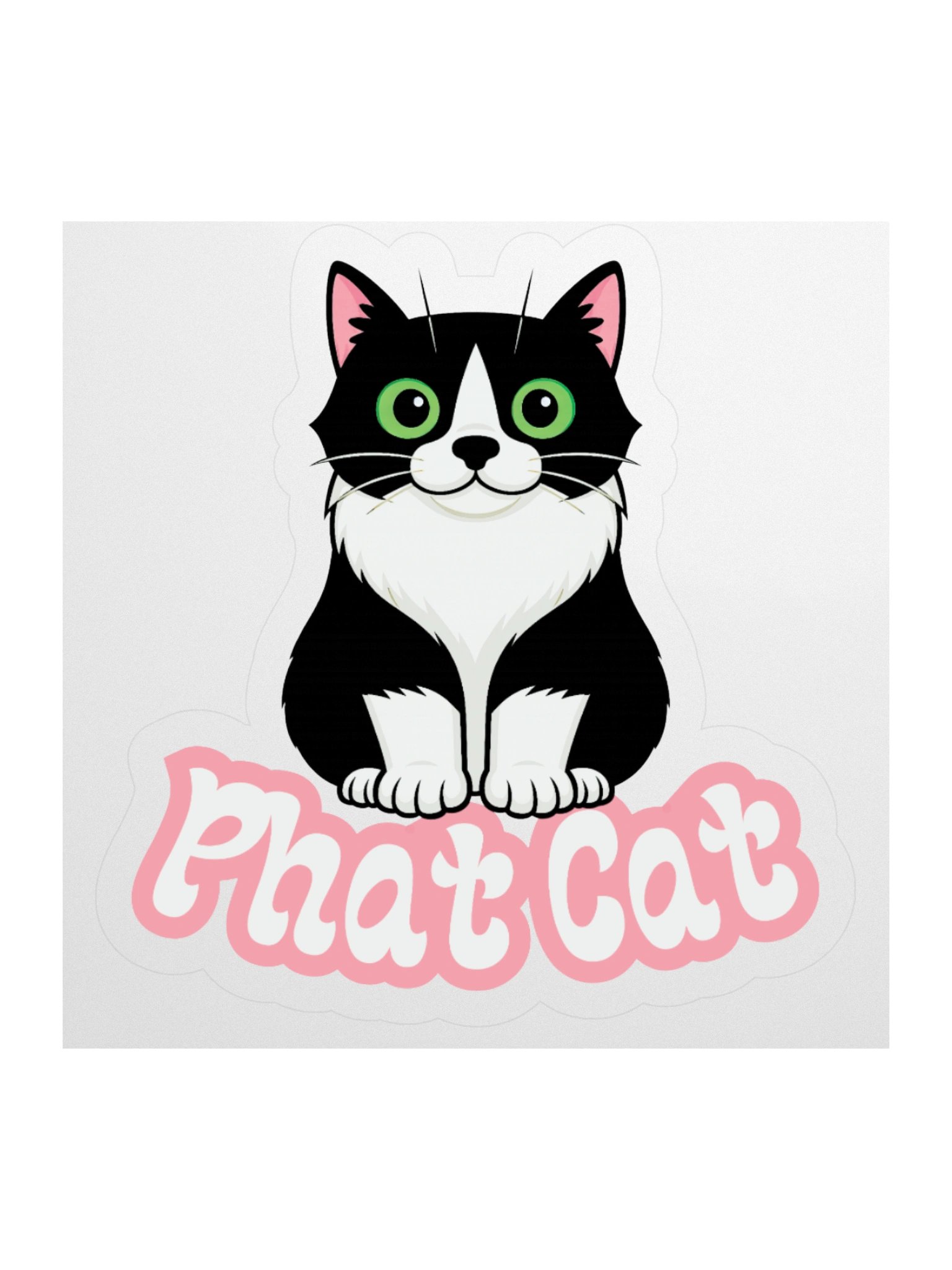 Small Phat Cat Sticker (Pink) product image (1)
