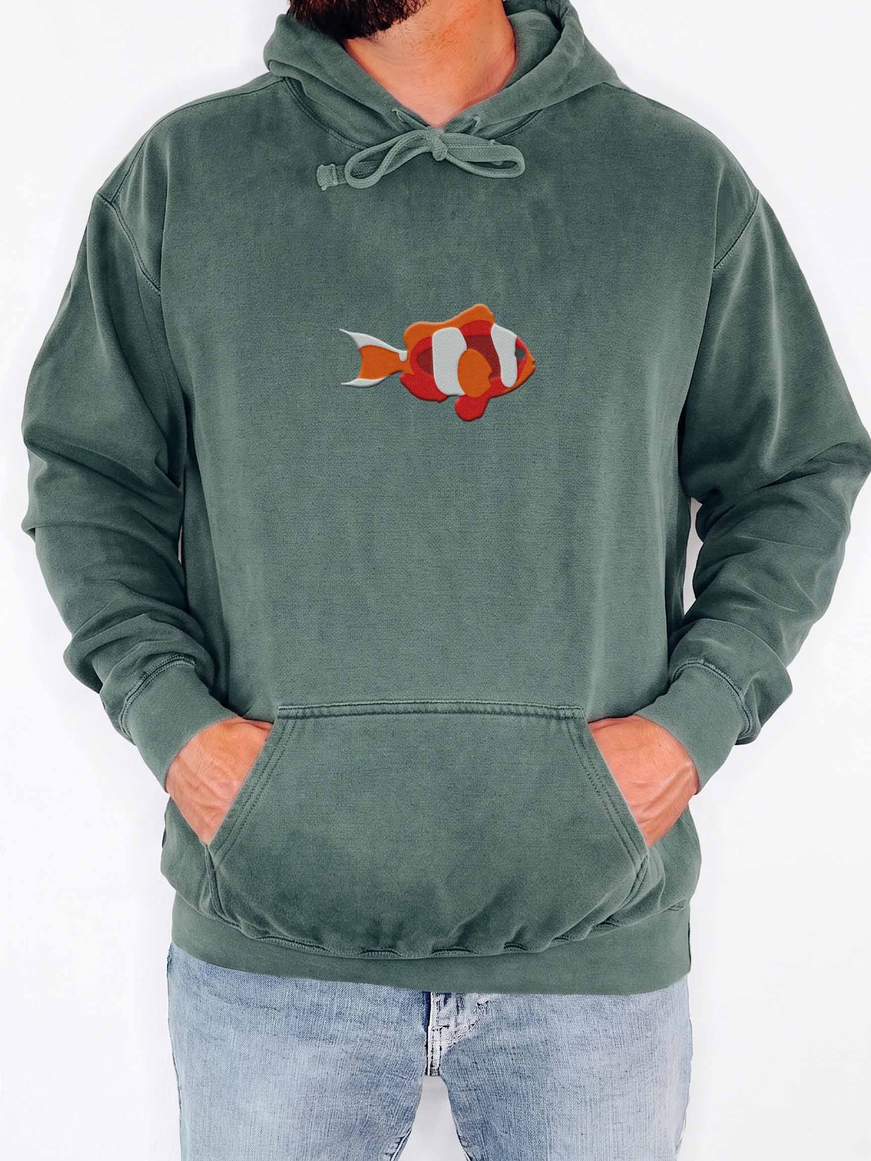 Madagascan Clownfish Embroidered Premium Hoodie | Saltwater Reef Aquarium Fish & Marine Life Apparel product image (2)