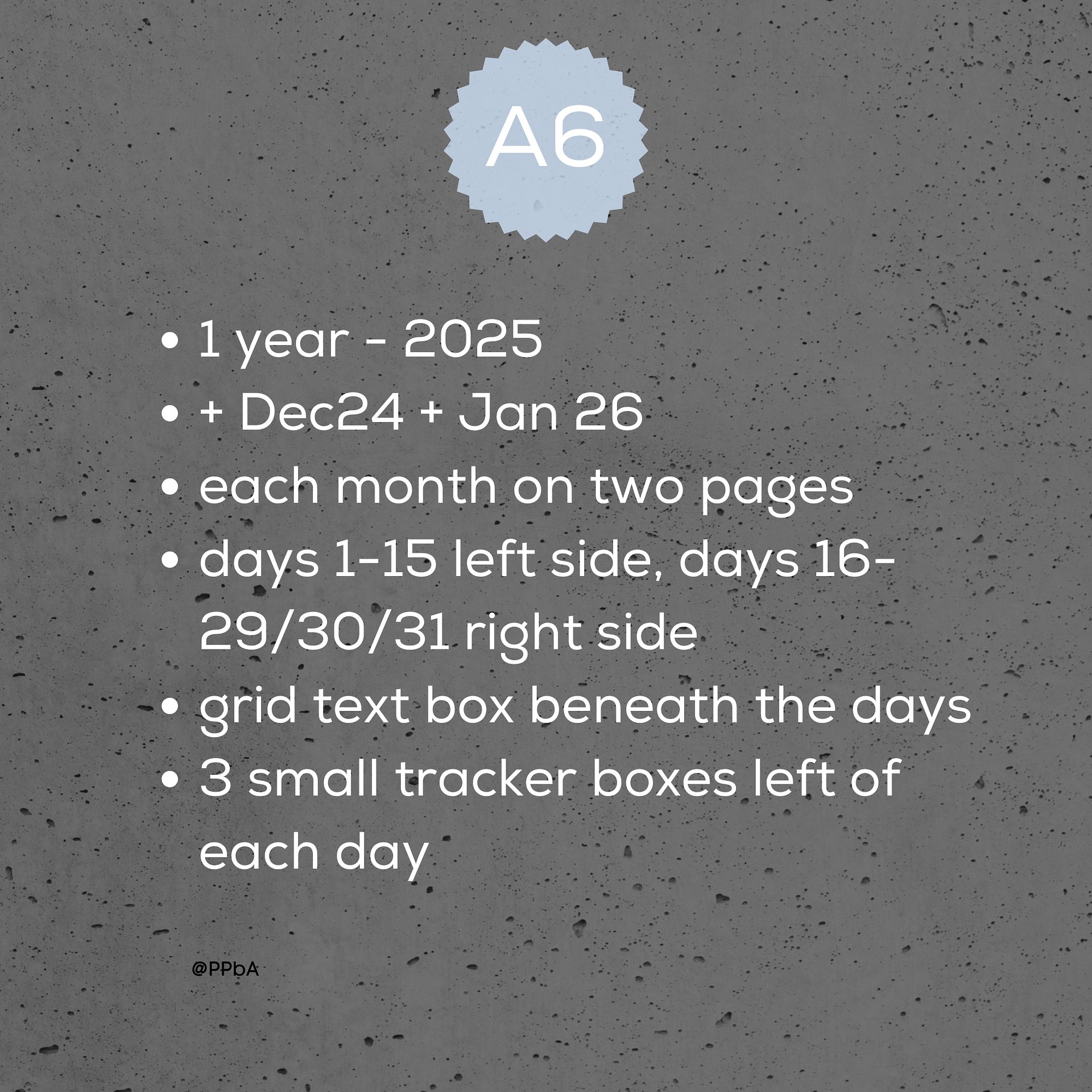 monthly overviews - A6 - 2025 - horizontal layout product image (3)