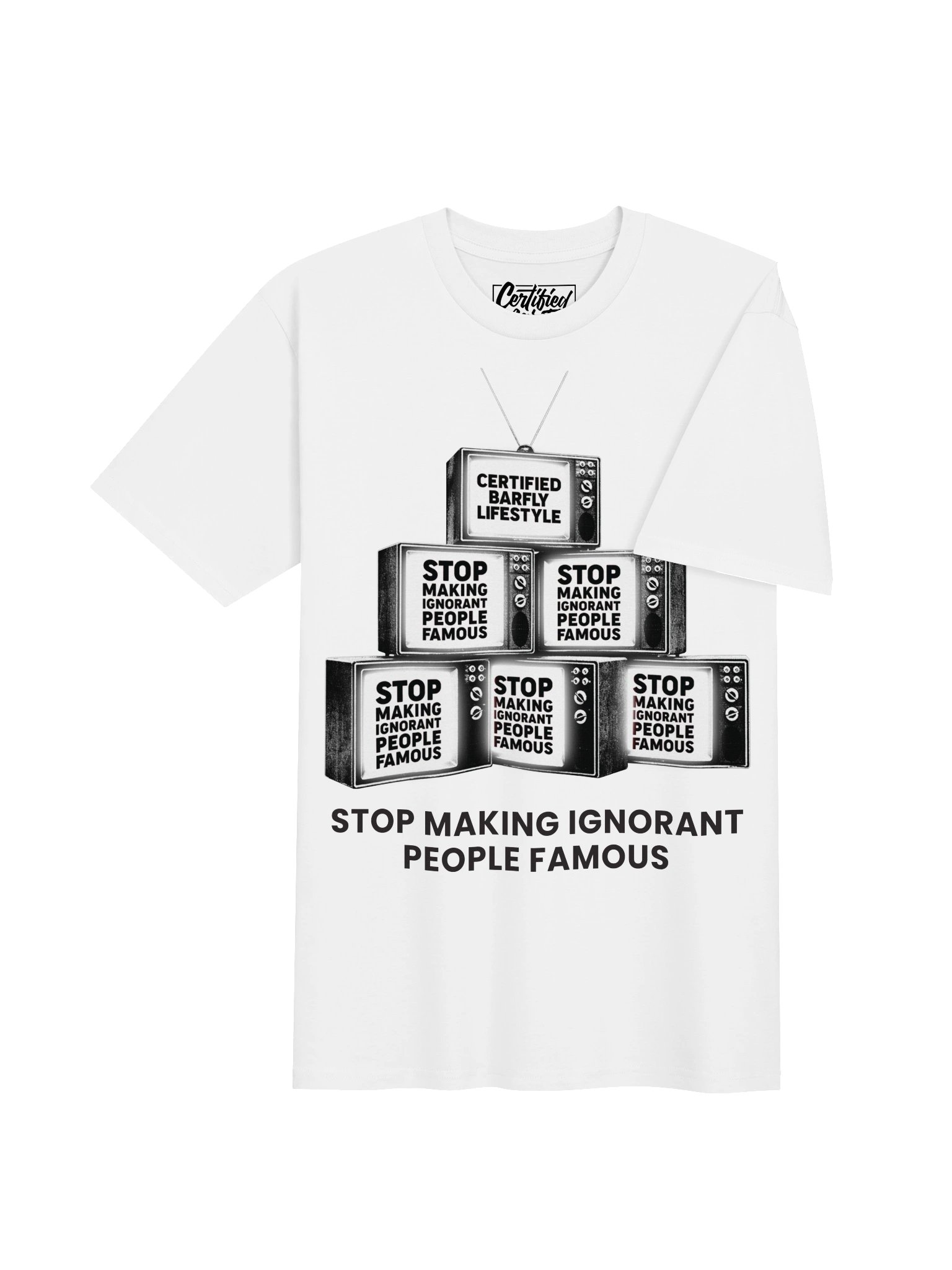 CBF - STOP MAKING IGNORANT PEOPLE FAMOUS TEE product image (2)