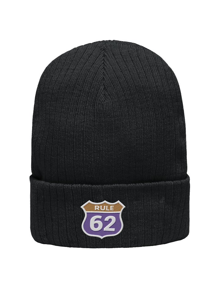 Rule 62 Sobriety & Recovery Beanie Hat | Purple & Gold Color Design product image (1)