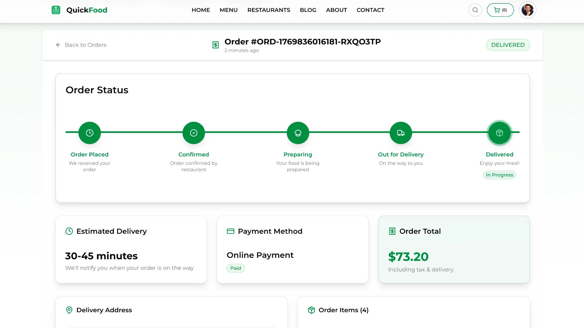 Modern Food Delivery Platform Source Code | Next.js 16, Sanity CMS & Stripe product image (9)