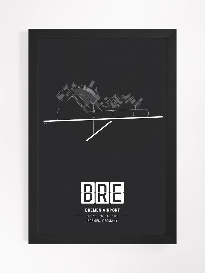 Framed Airport BRE Premium Map On Matt Paper product image (1)