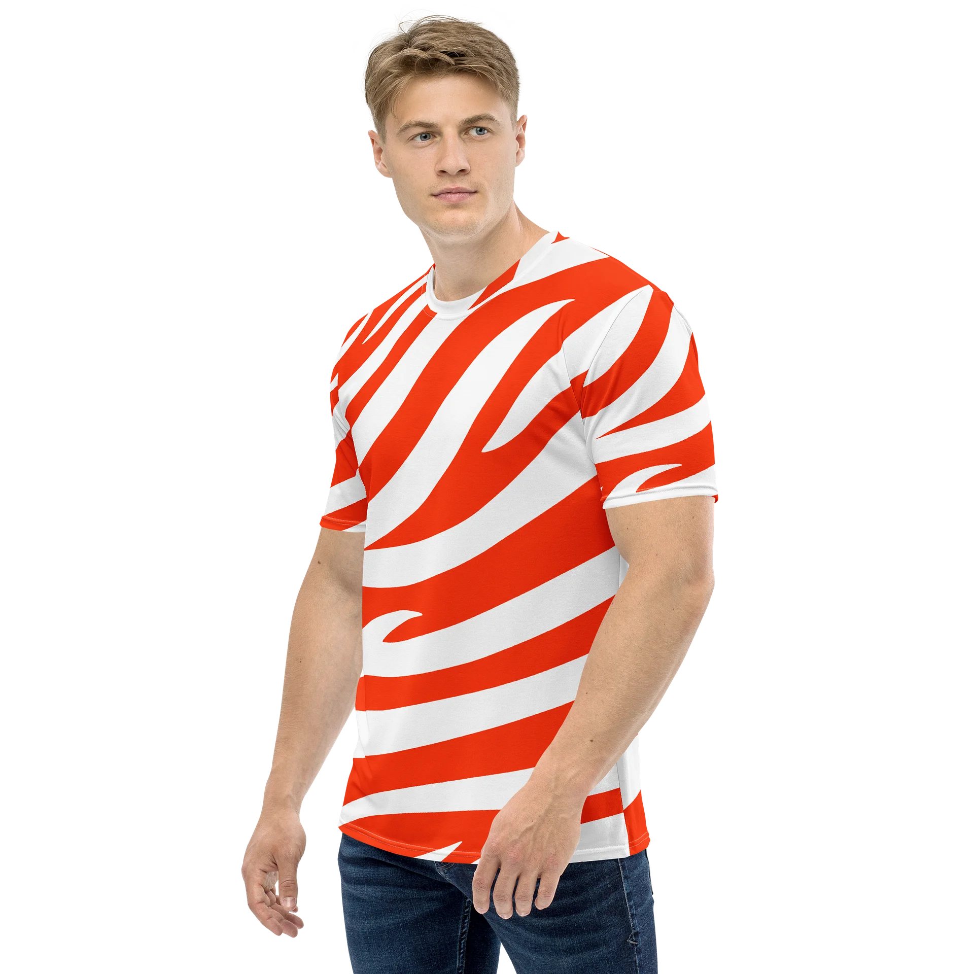 Tiger Print Classic T-Shirt – Orange White product image (1)
