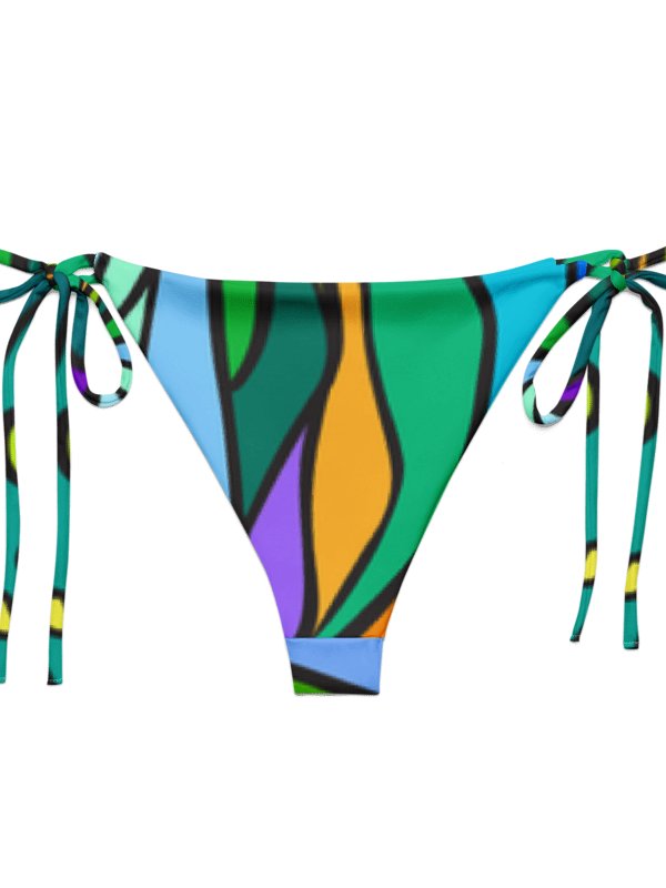 Vibrant Mosaic Recycled Bikini Bottom - Wave at Sunset product image (2)