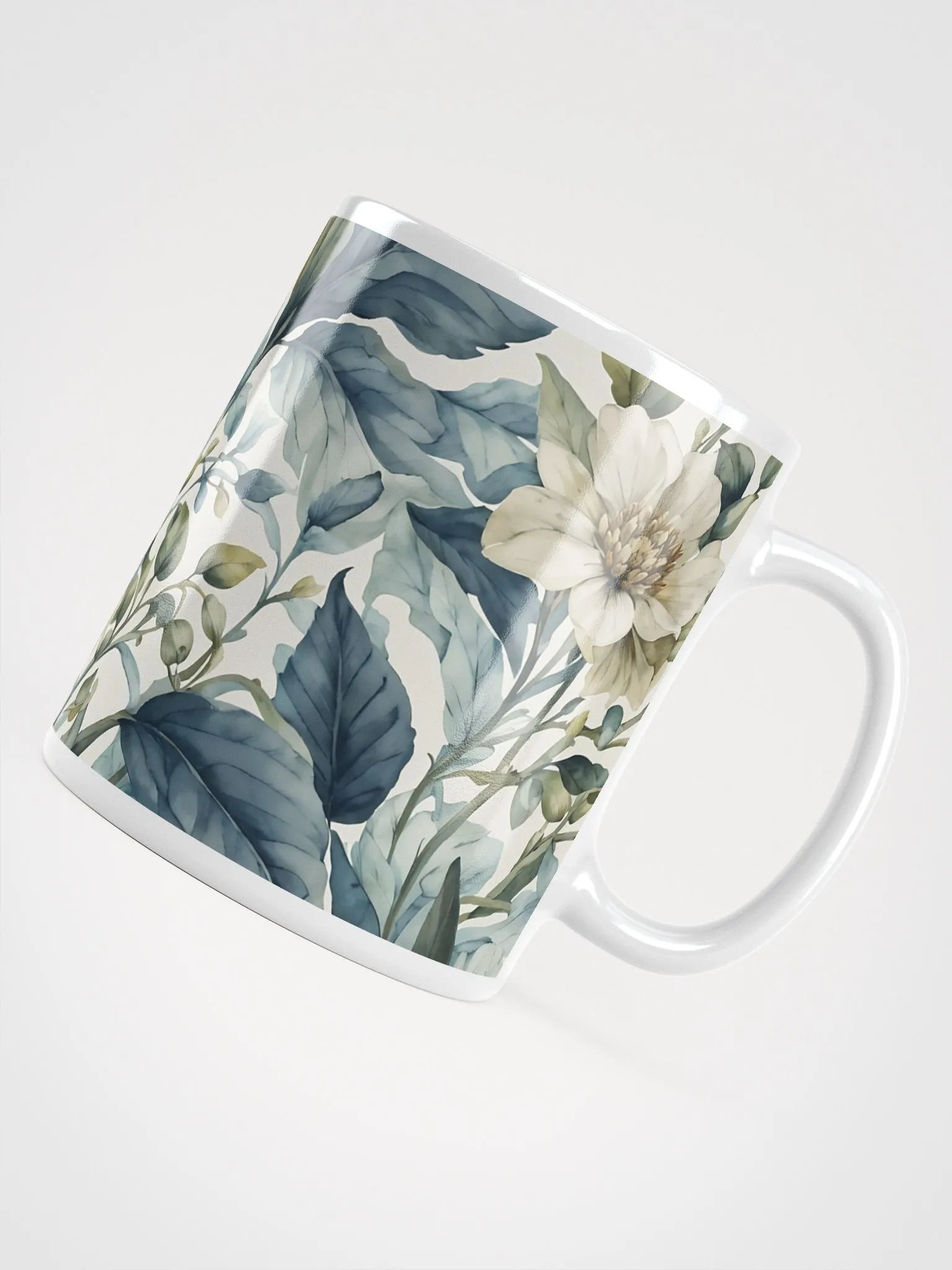 BEAUTIFUL IVORY FLORAL WITH LUSH FOLIAGE MUG product image (5)