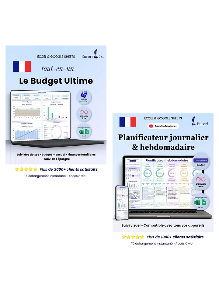 Le Budget Ultime +  Planificateur journalier & hebdomadaire (10 % de réduction) product image (1)