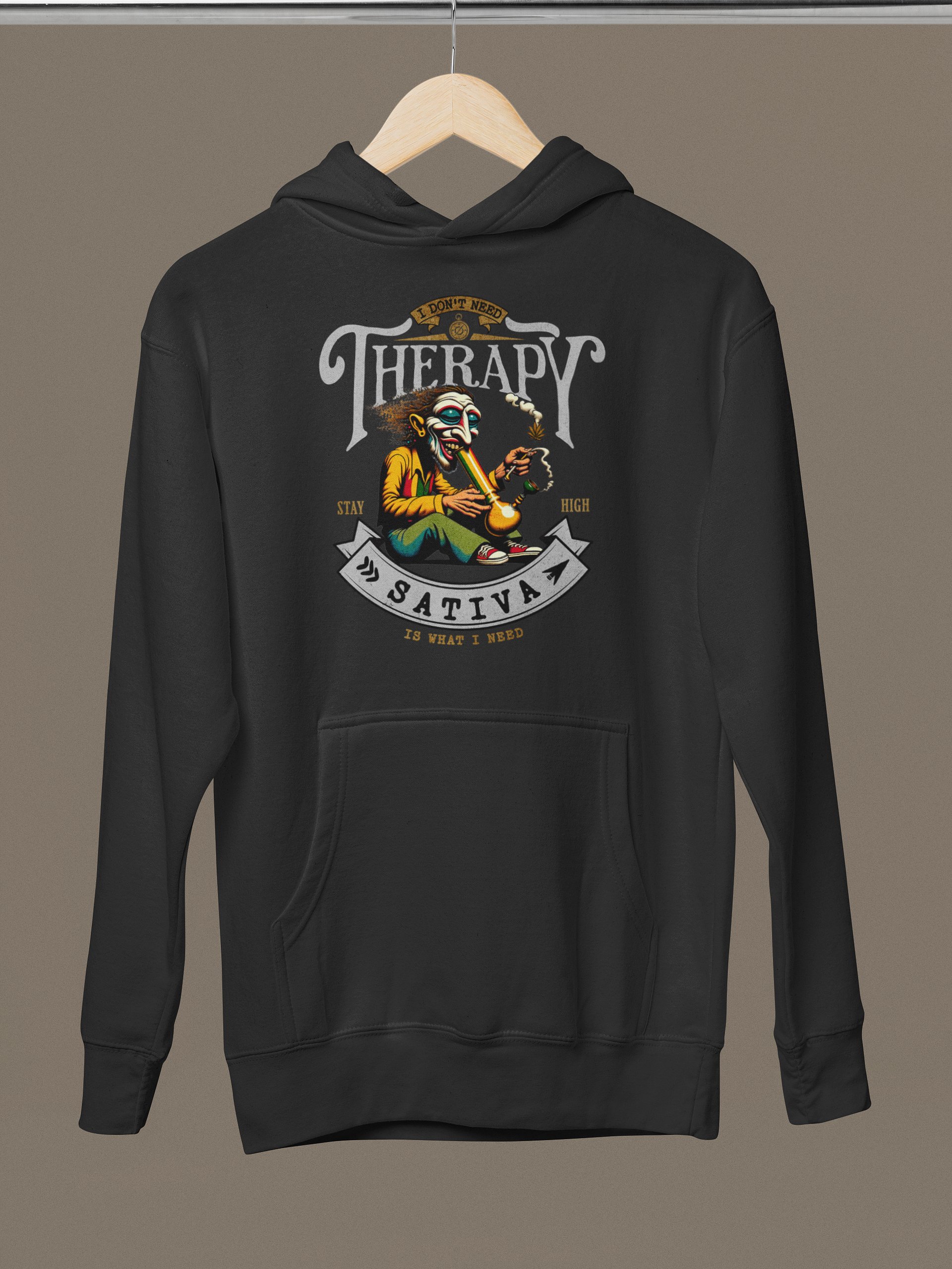 No Therapy Needed: SATIVA - Psychedelic Style Premium Unisex Hoodie product image (2)