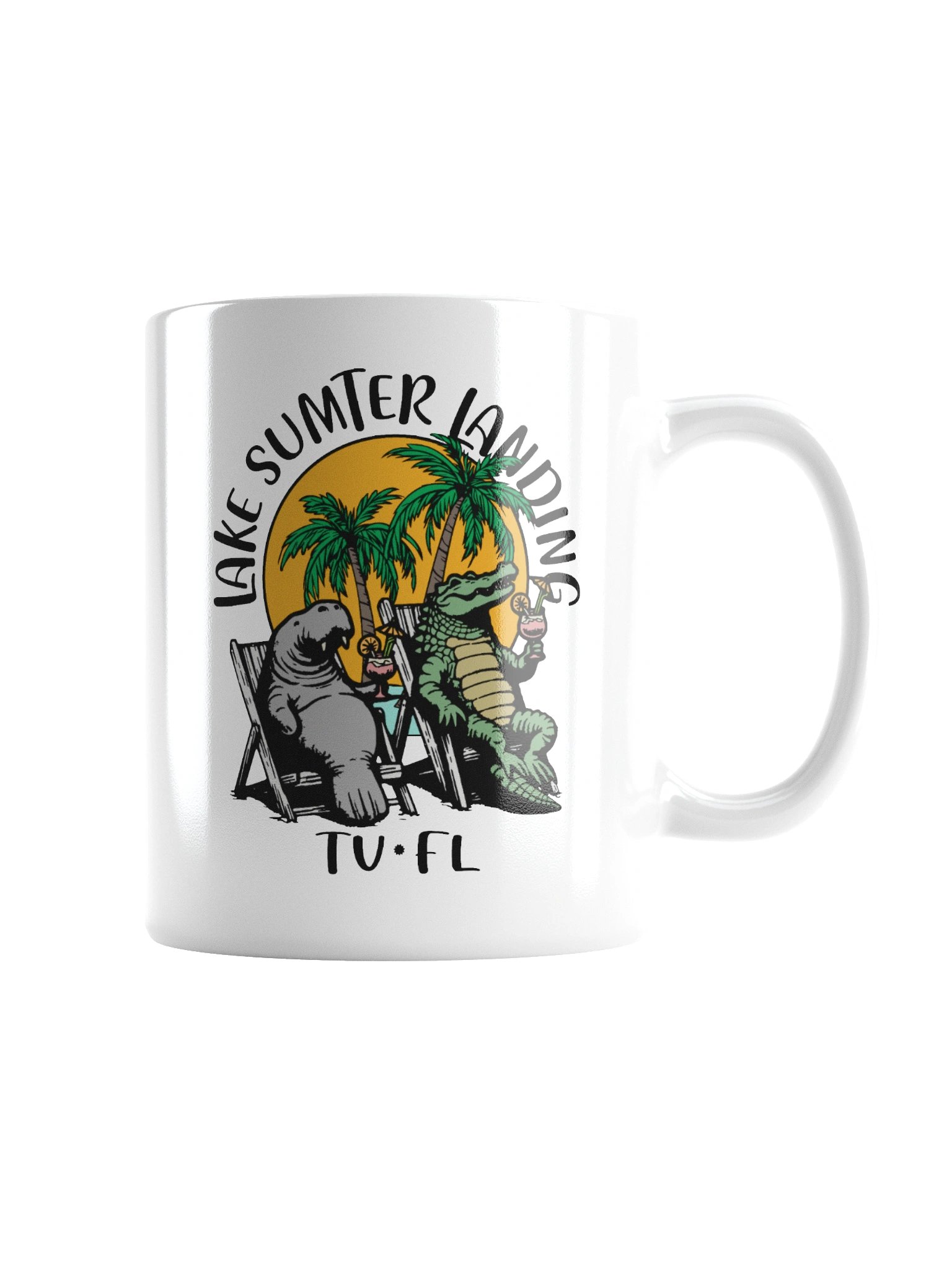 Lake Sumter Landing TV Florida USA Fun Manatee Alligator Design Coffee Mug product image (2)