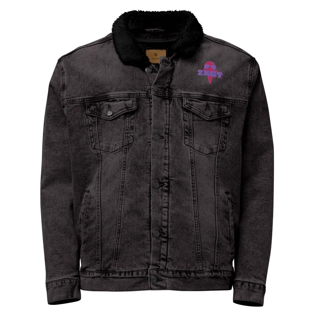 Pink Logo ZKOT Denim Sherpa Jacket - Show your Support with Style - Menswear, Womenswear product image (1)