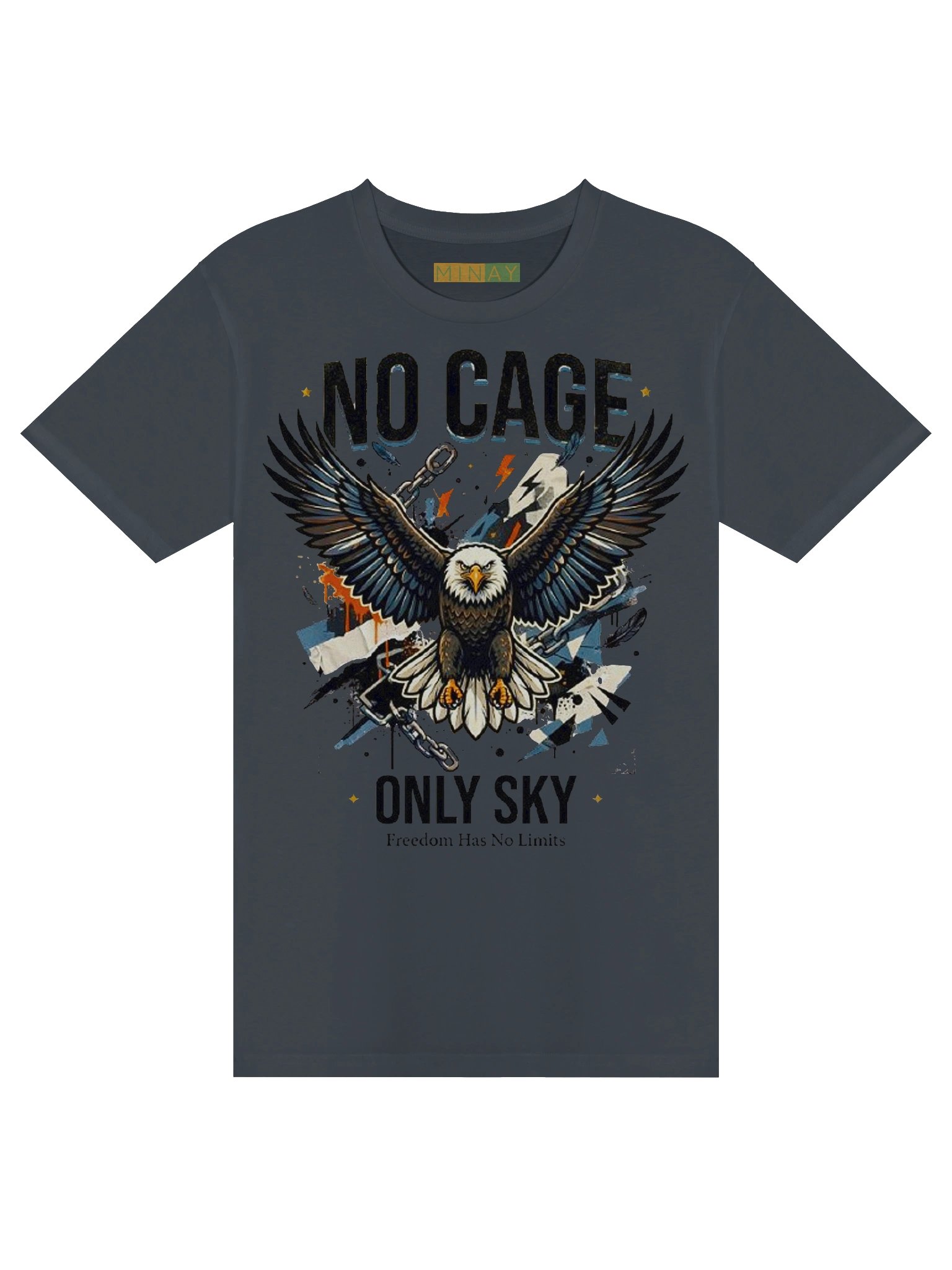 No Cage Only Sky Majestic Eagle Grunge Streetwear Tee product image (3)