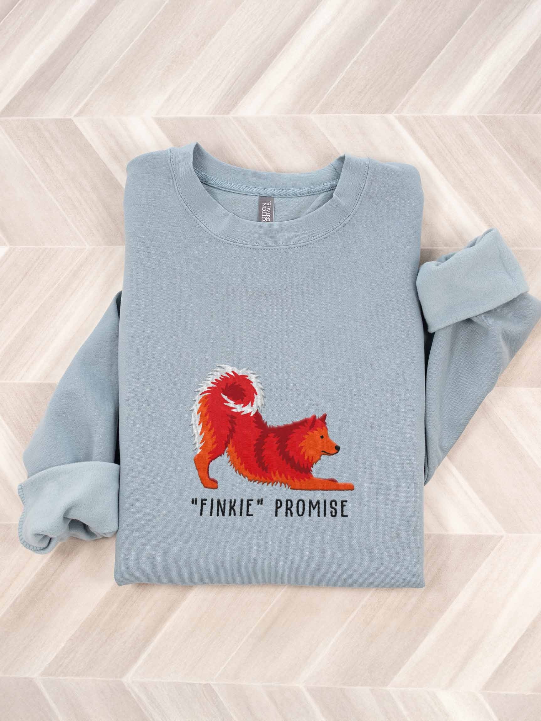Finkie Promise Sweatshirt (Embroidered) of a Finnish Spitz(Red) product image (1)
