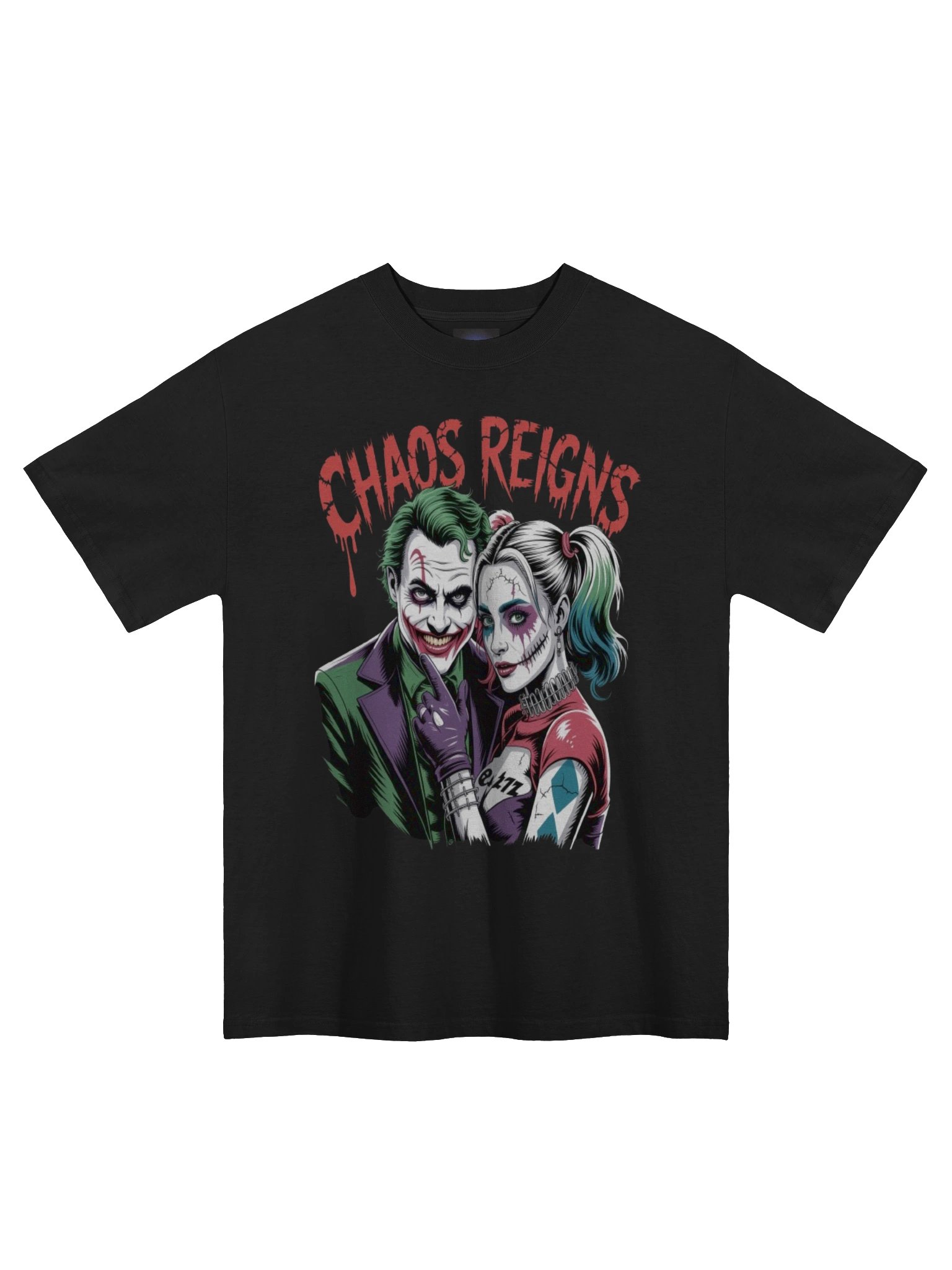 Joker & Harley Quinn 'Chaos Reigns' Oversized Faded T-Shirt product image (3)