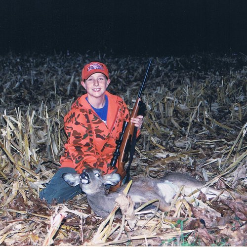Tomorrow is opening day for Michigan firearm deer season!  Throwback to my first ever deer the first year I could hunt at 12!...