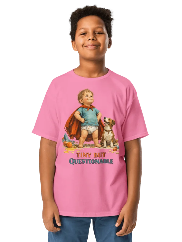 Tiny But Questionable Kids T-Shirt Funny Dog Kid Tee product image (117)