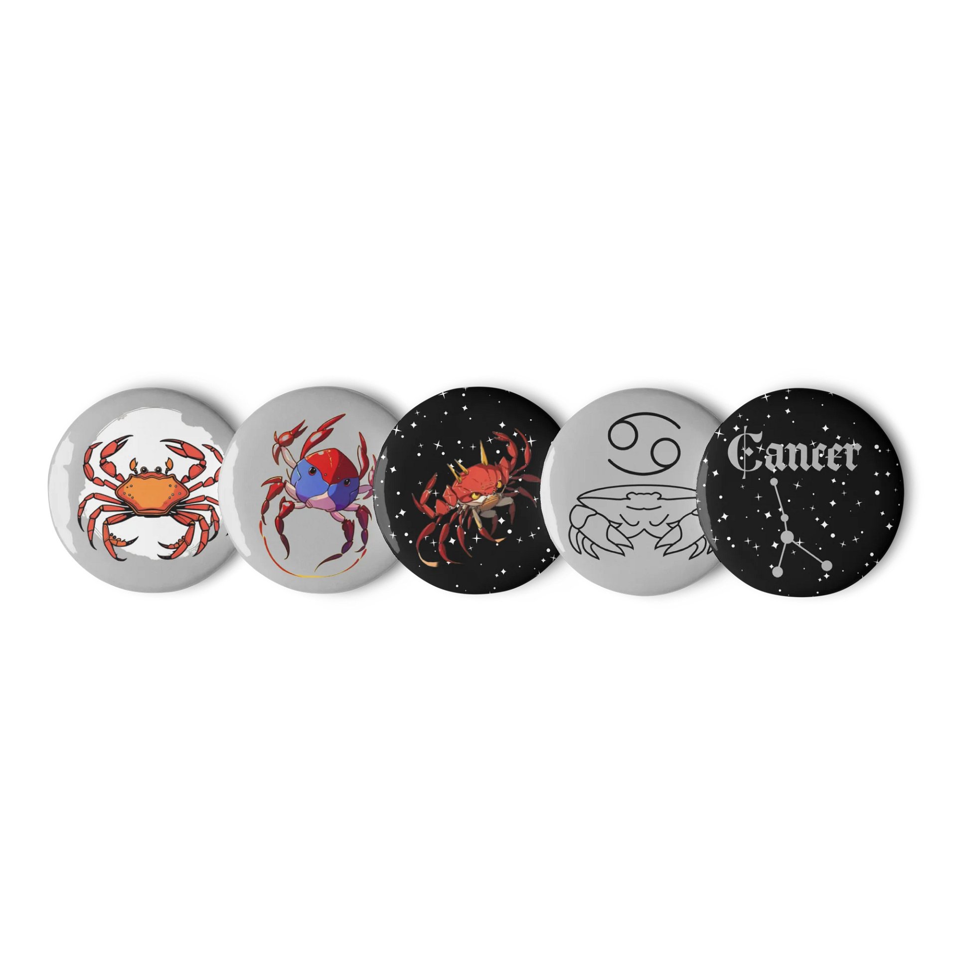 Cosmic Crab Pin Buttons Set product image (1)