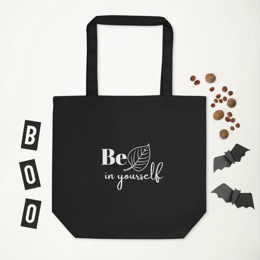 Beleaf in Yourself — Organic Cotton Black Tote Bag for Everyday Use product image (5)