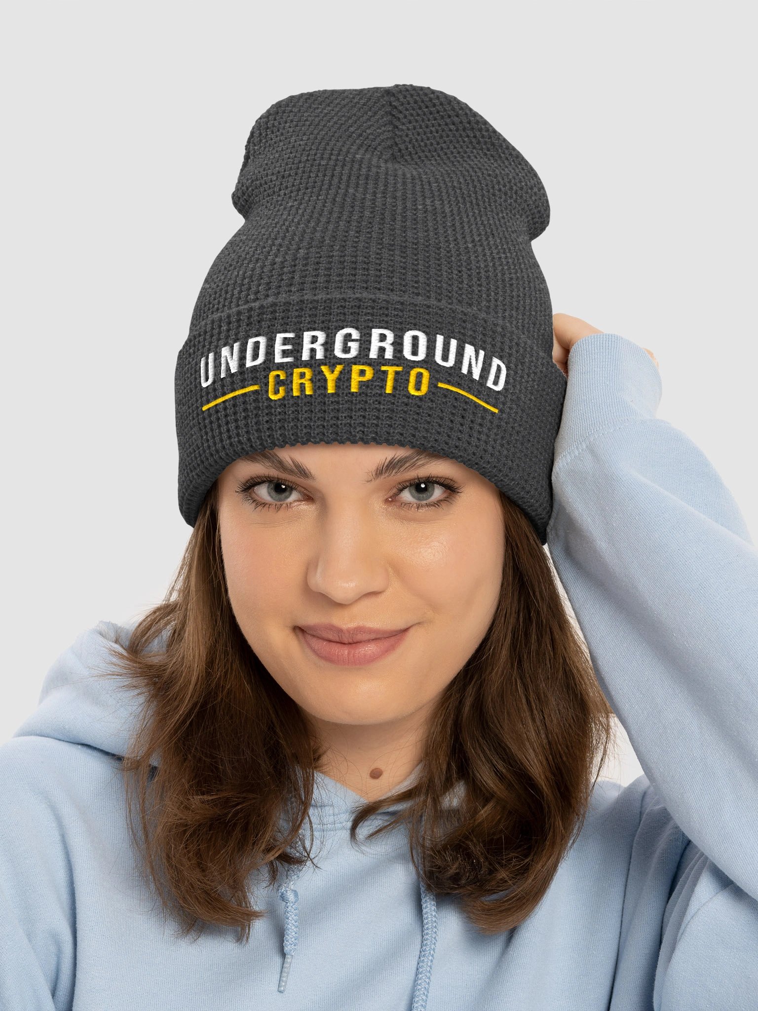 Underground Crypto Waffle Beanie product image (5)