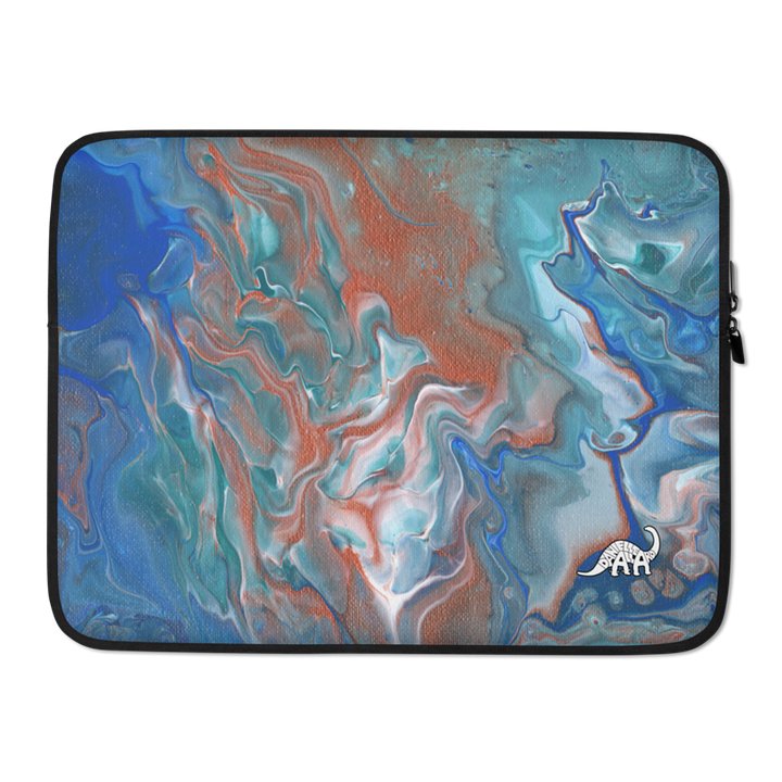 Metallic Orange Fluid Acrylic Laptop Sleeve product image (2)