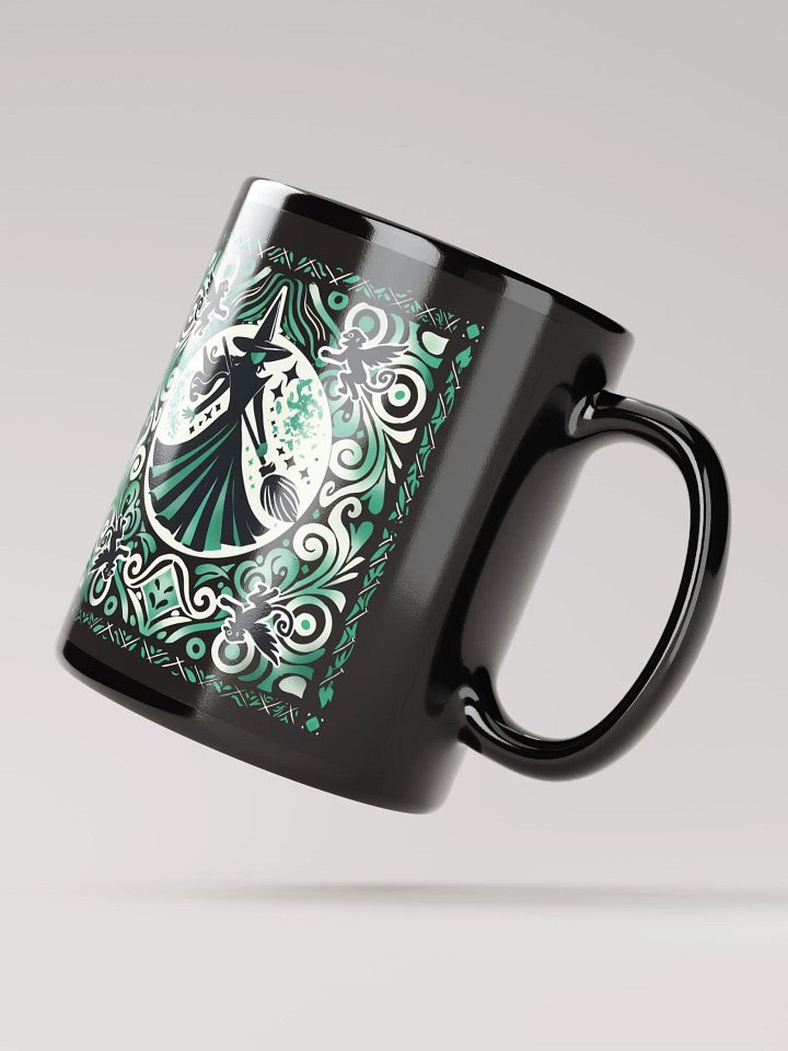 Wicked Spanish Tile Elphaba Mug – Black Glossy Broadway Coffee Cup product image (4)