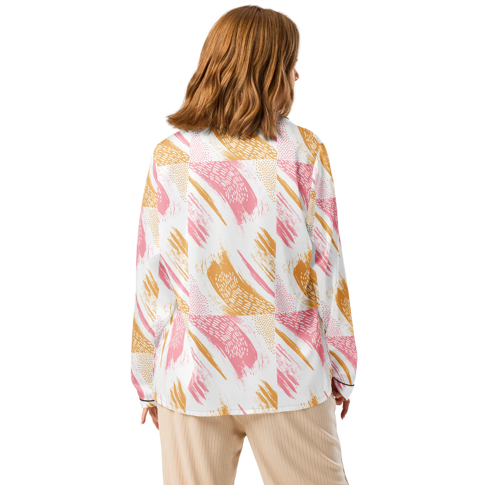 Pink Orange Abstract Pajama Top product image (2)