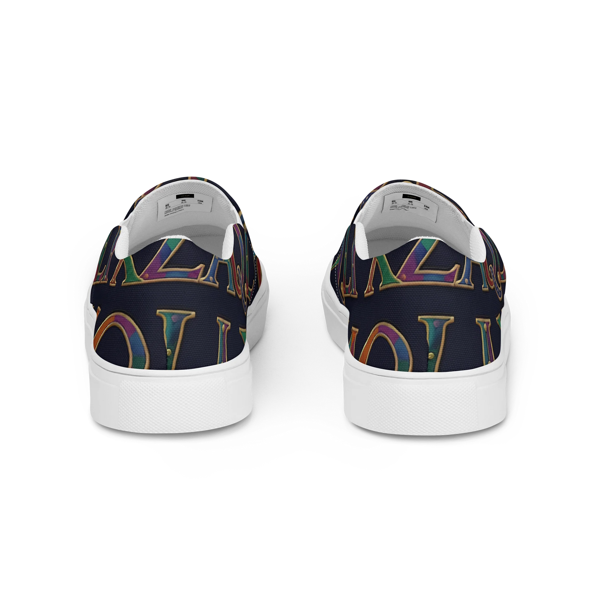 XZAQLI Monogram Men's Canvas Slip-On (Navy Blue) product image (4)