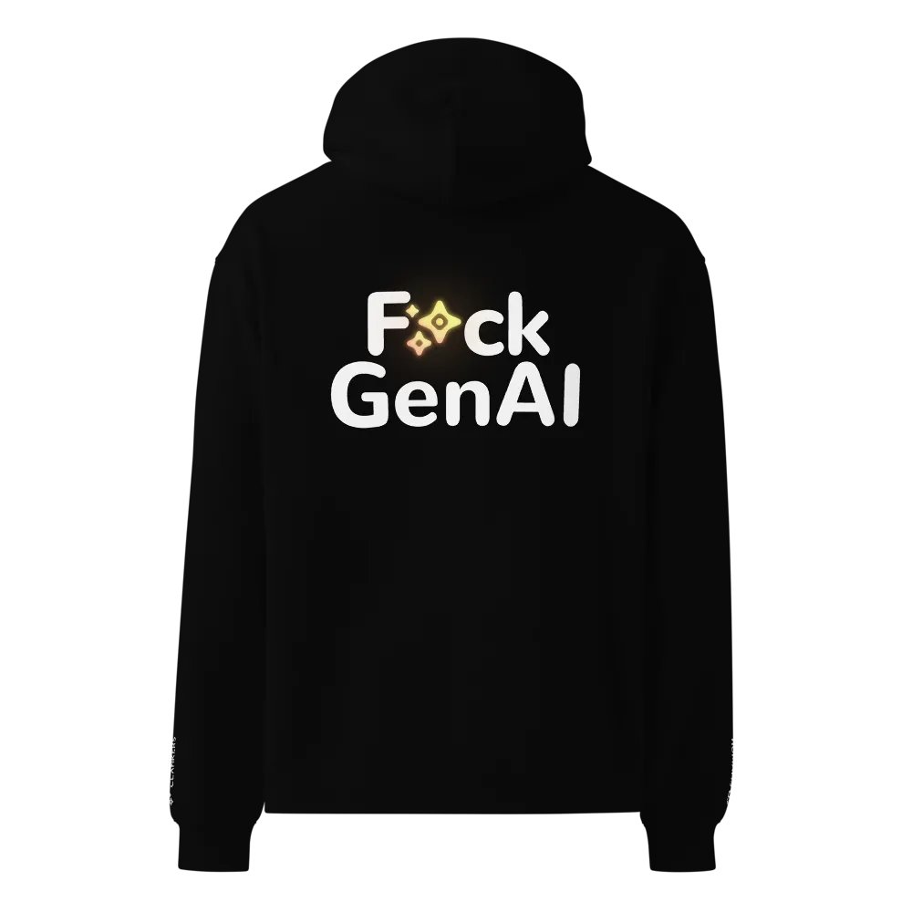 Absolut Idiocy Unisex Premium Oversized Hoodie - F✨ck Generative AI (Logotype) product image (2)
