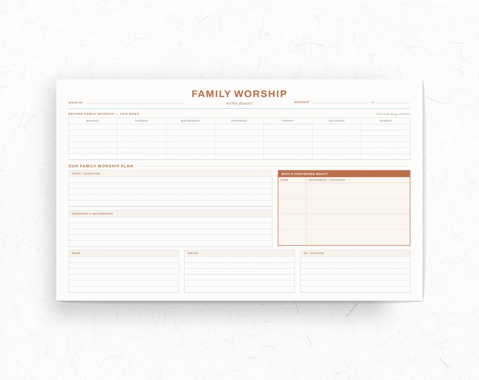 Family Worship Planner Notepad - view 3