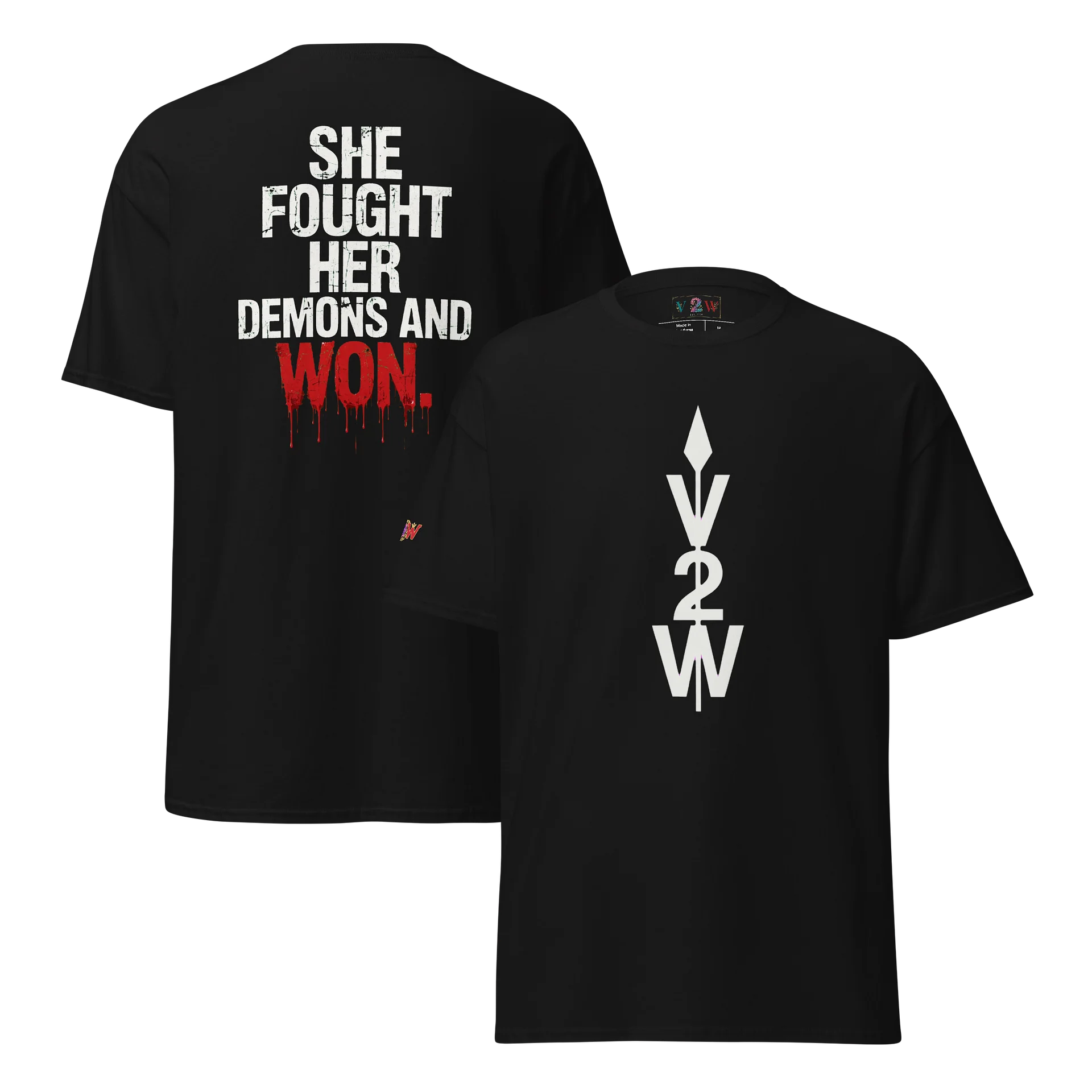 SHE FOUGHT HER DEMONS AND WON - Signature Tee product image (4)
