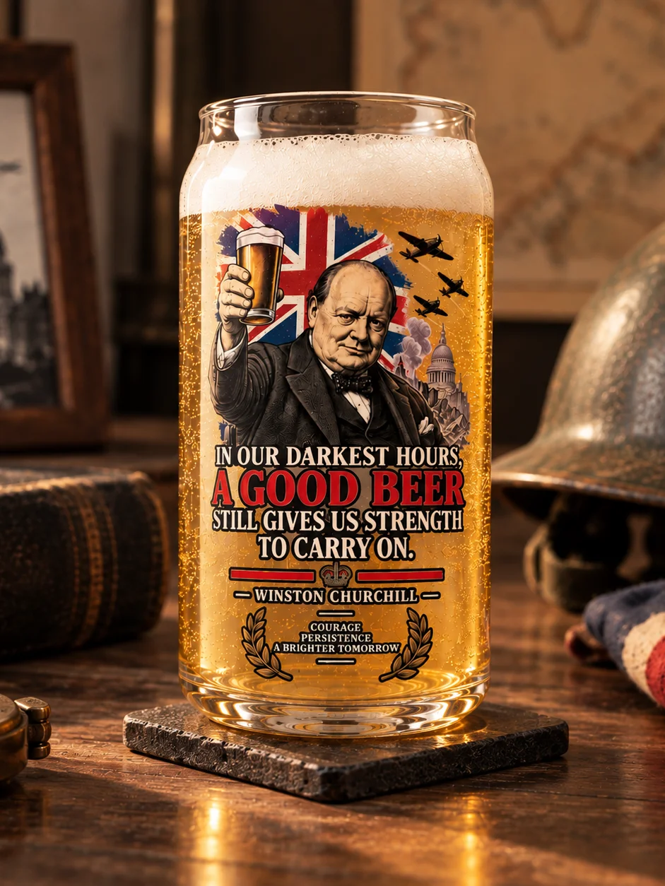 Churchill “A Good Beer” WWII Beer Glass product image (1)